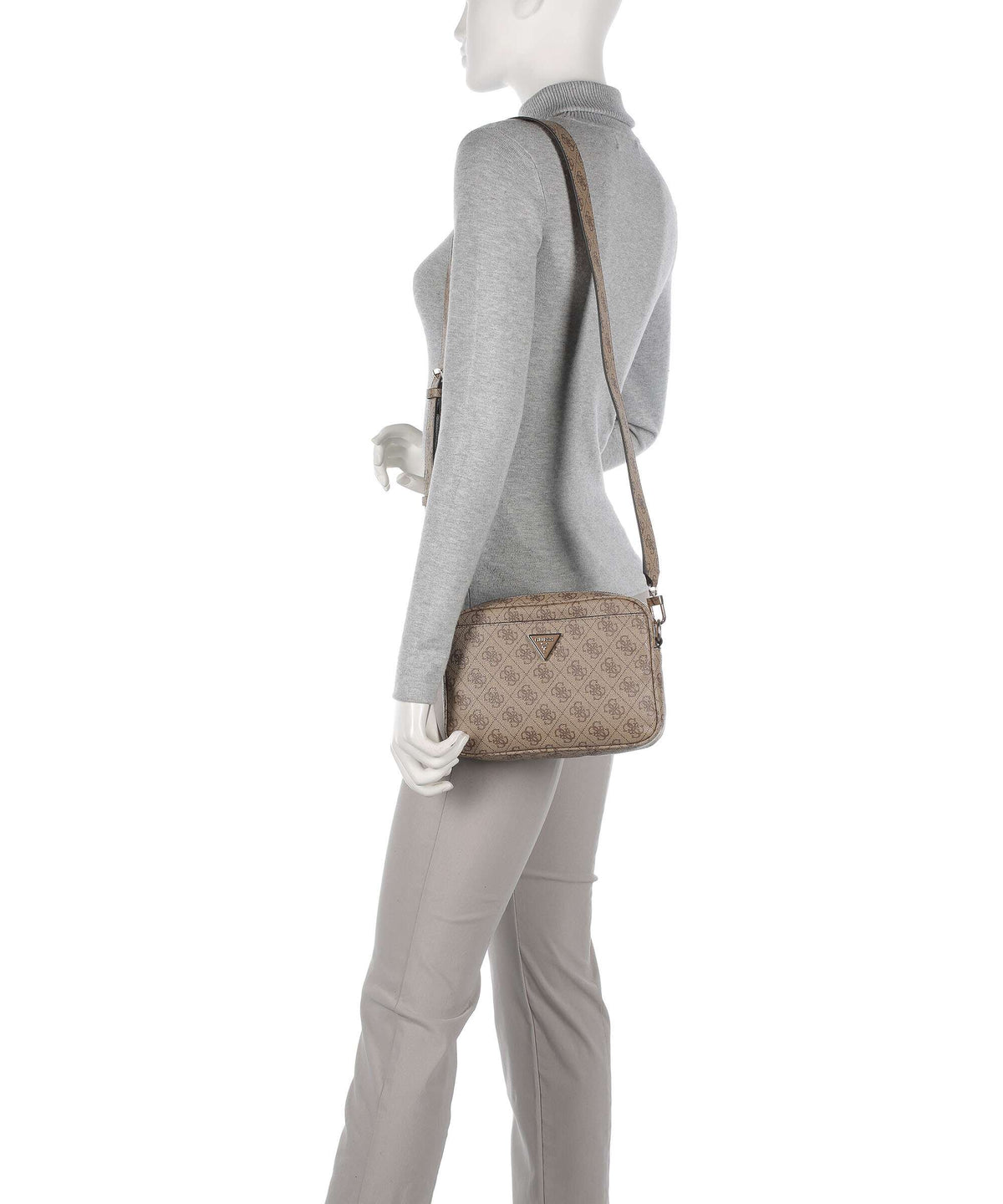 Guess Meridian Crossbody bag latte logo