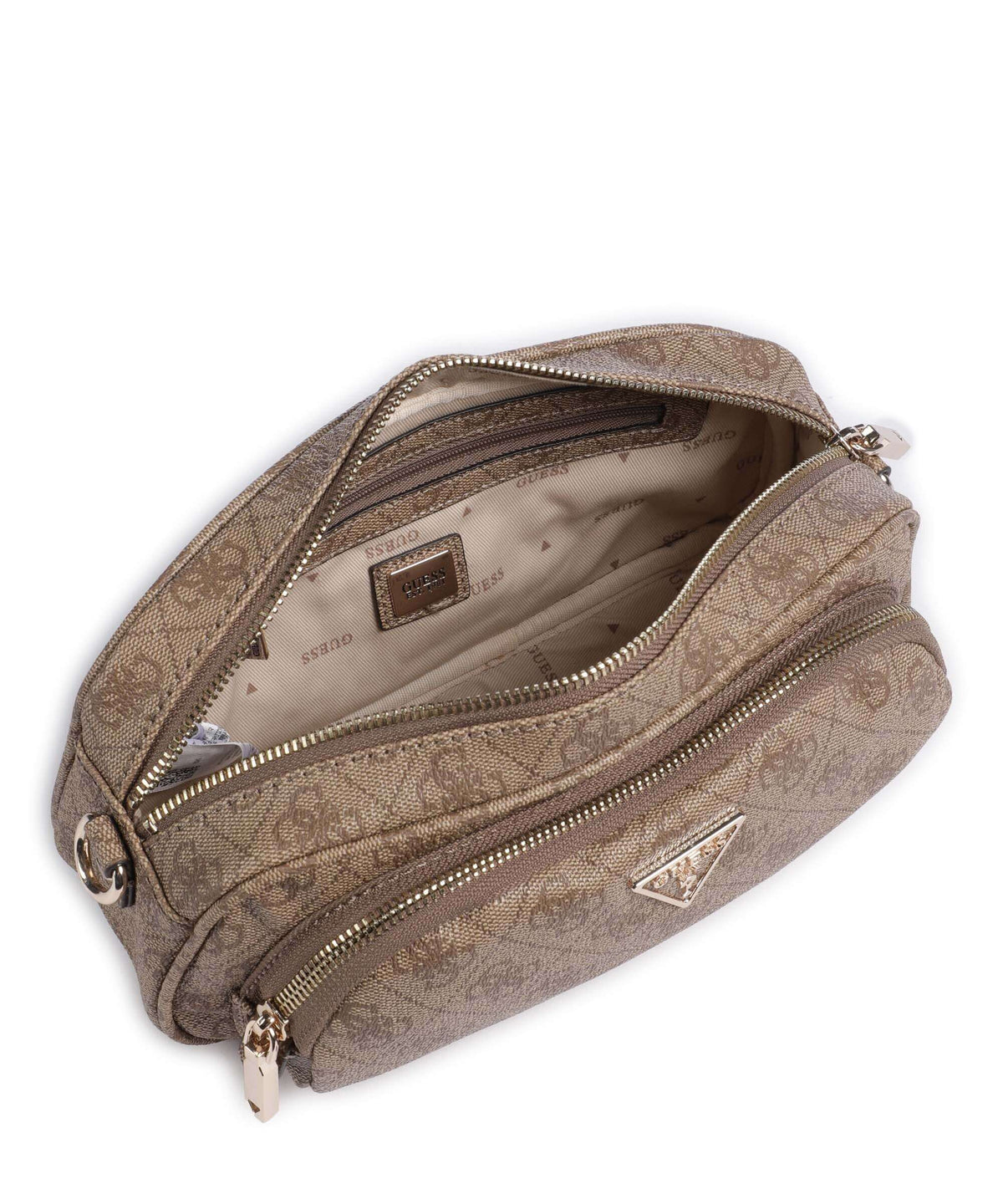 Guess Power Play Crossbody bag latte logo