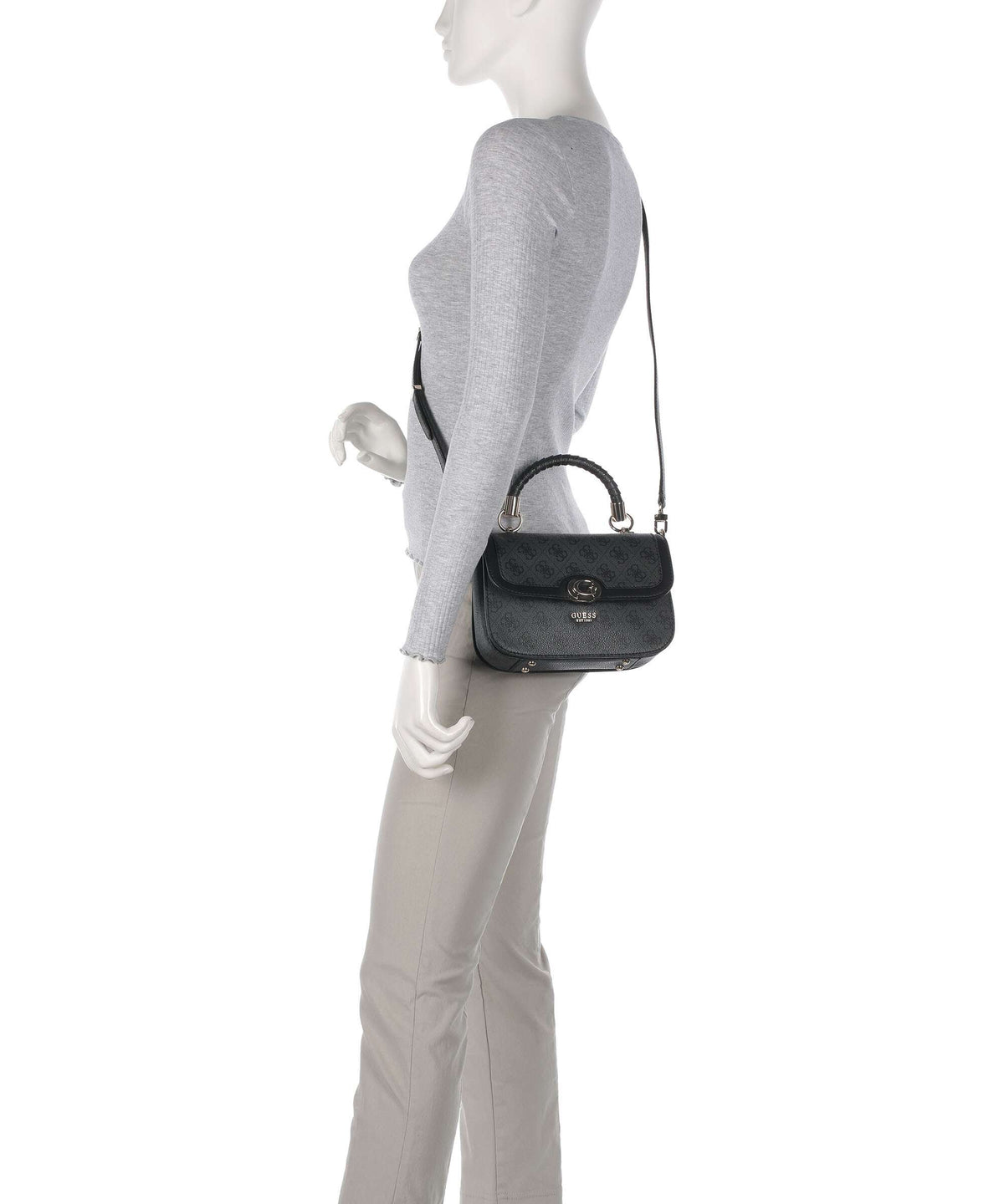 Guess Orlina 4G Logo Crossbody bag coal logo