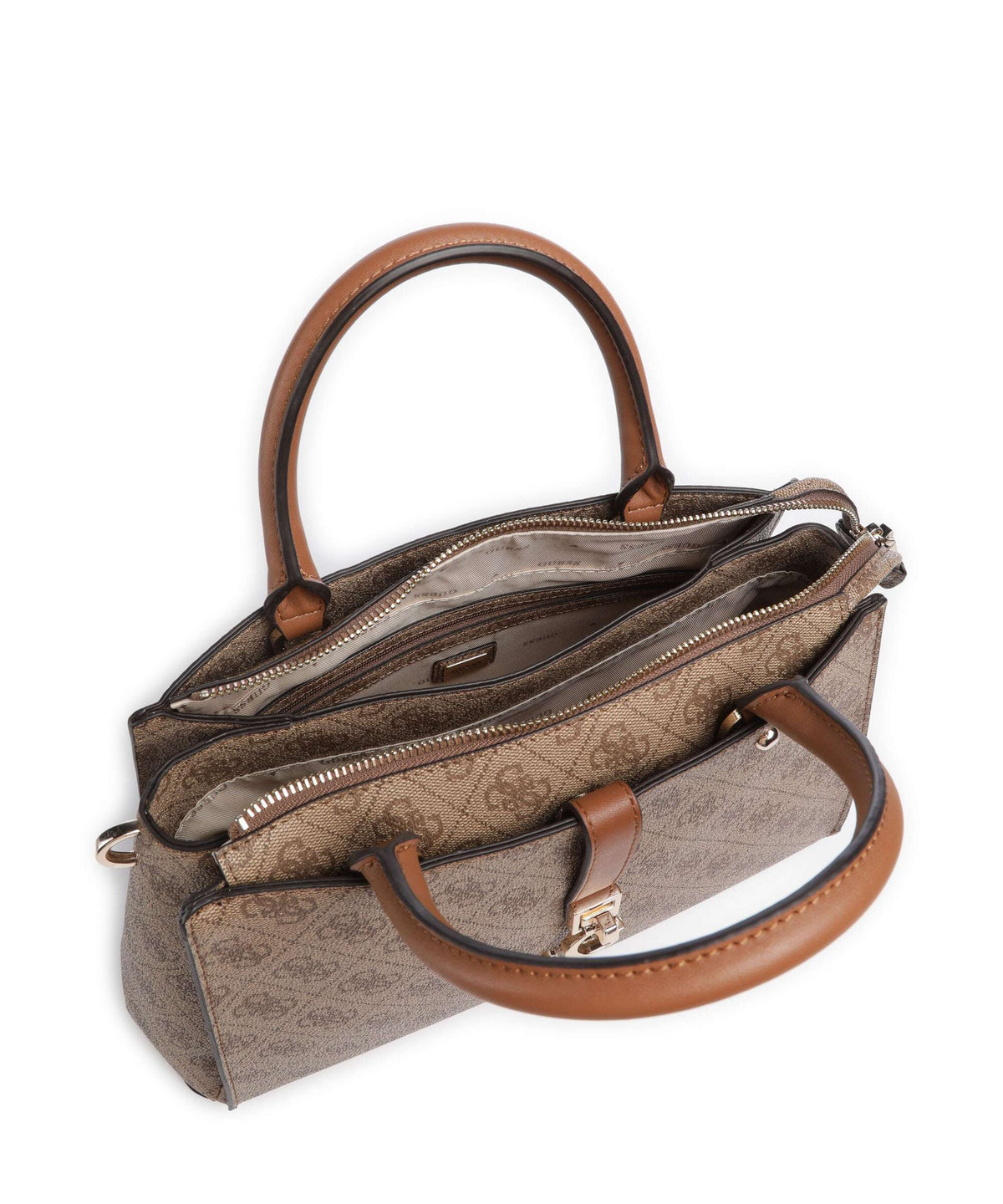 Guess Zamira Handbag latte logo