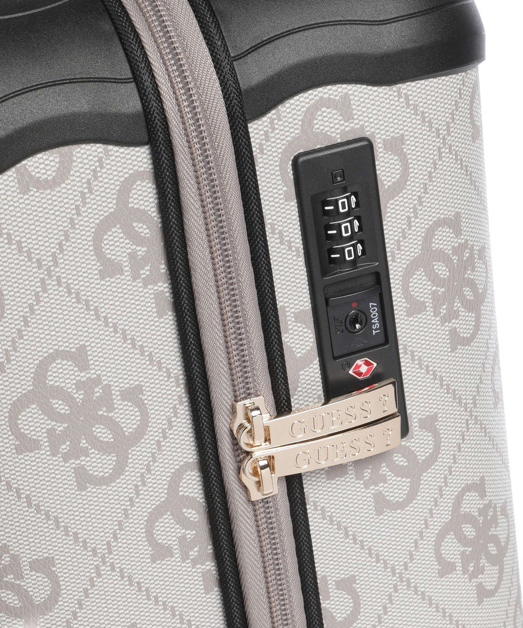 Guess Berta 4G Logo Spinner (4 wheels) dark taupe logo