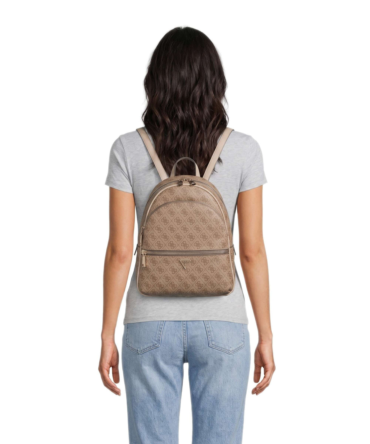 Guess Manhattan II Large Backpack latte logo