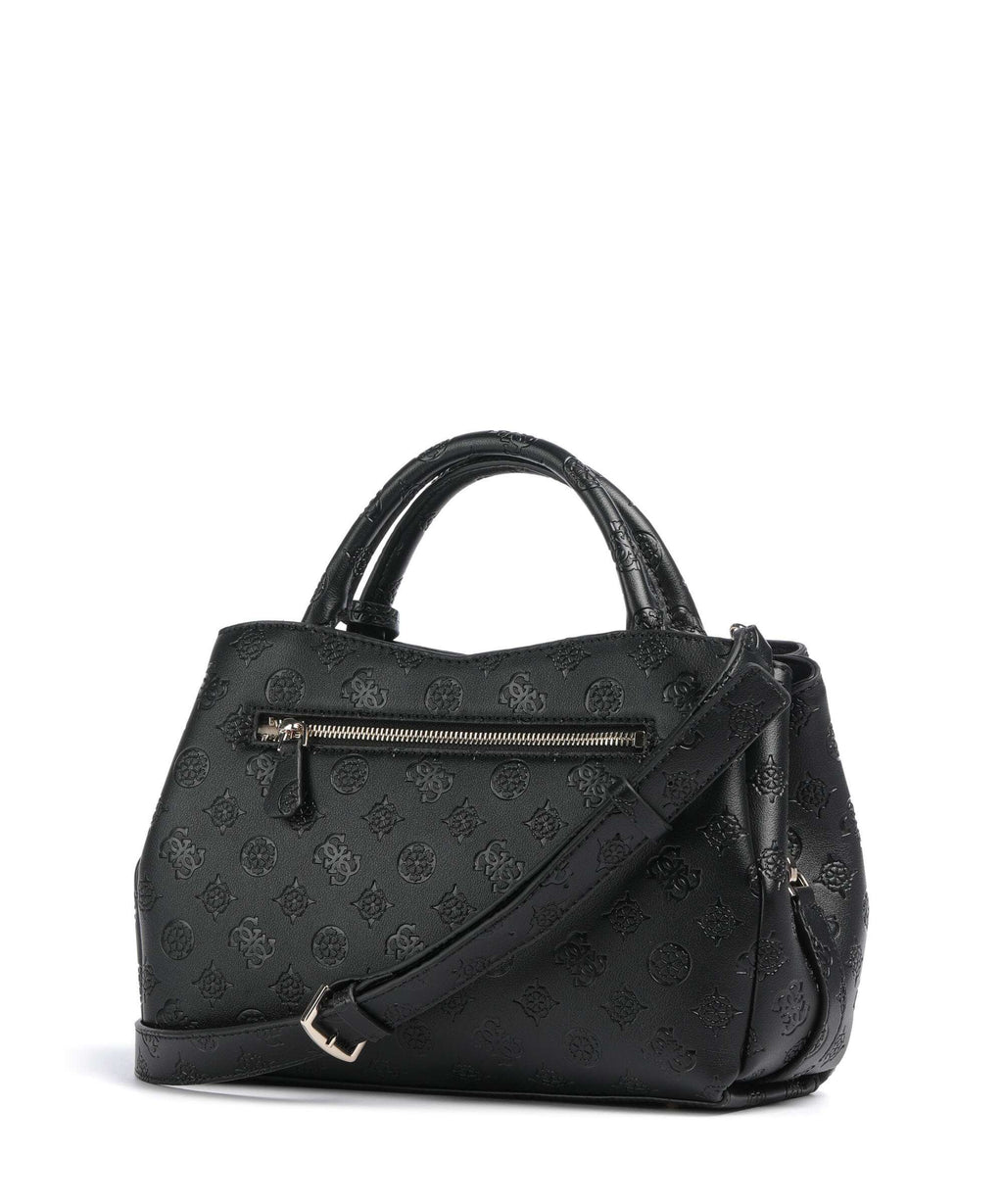 Guess Phoebe Peony Debossed Handbag black logo