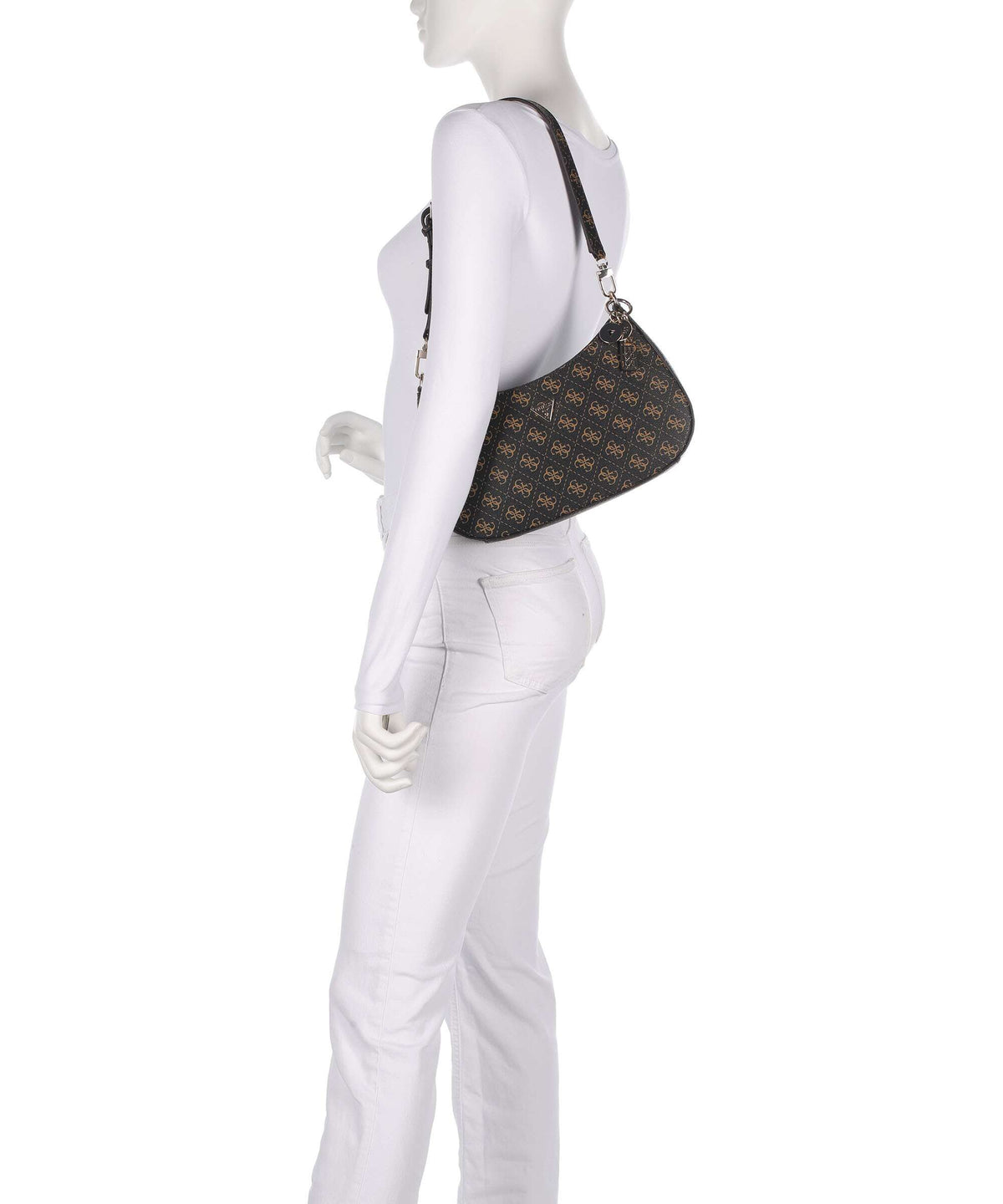 Guess Noelle Q Logo Shoulder bag brown logo