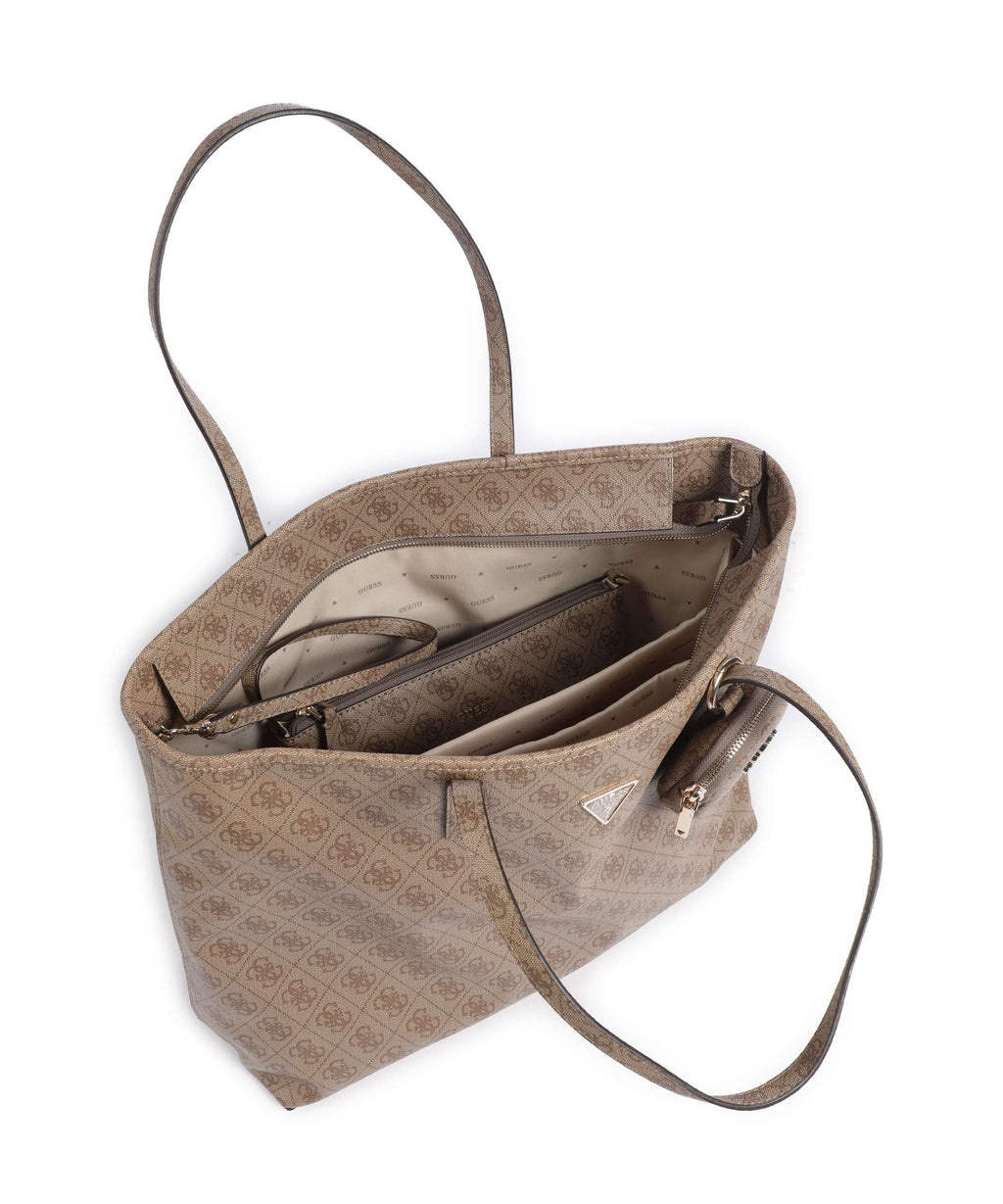 Guess Power Play II Tech Large Tote bag latte logo