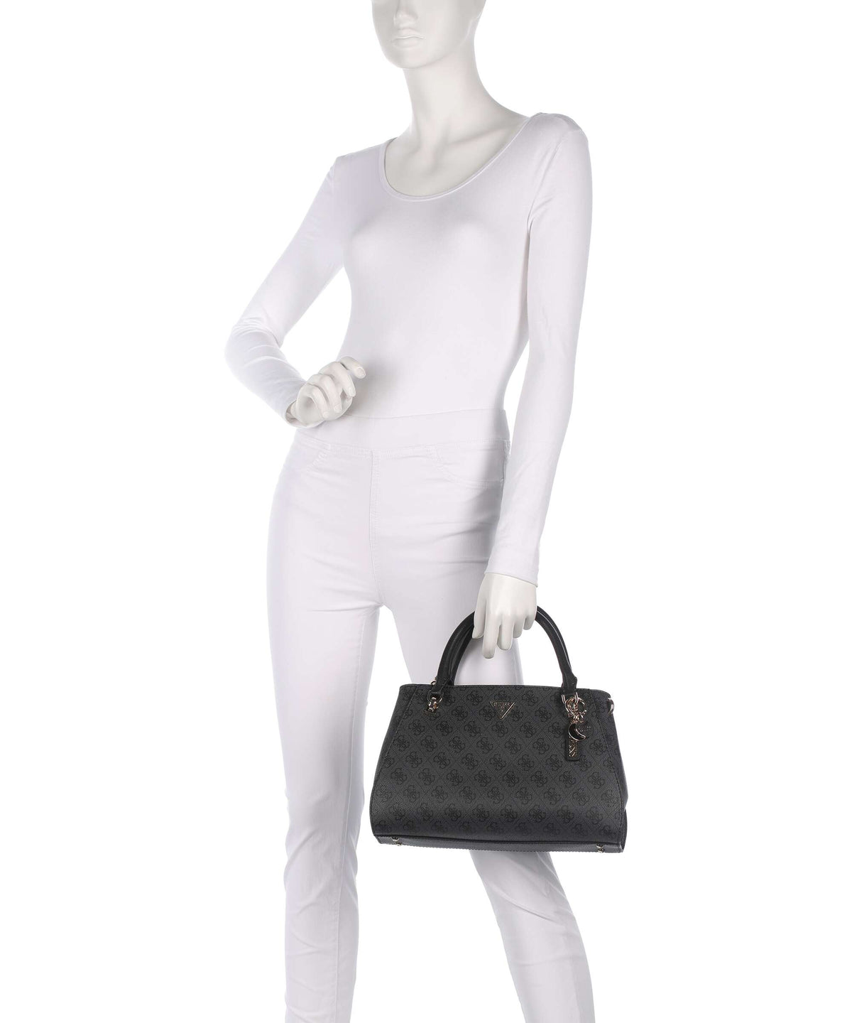 Guess Noelle 4G Logo Handbag coal logo