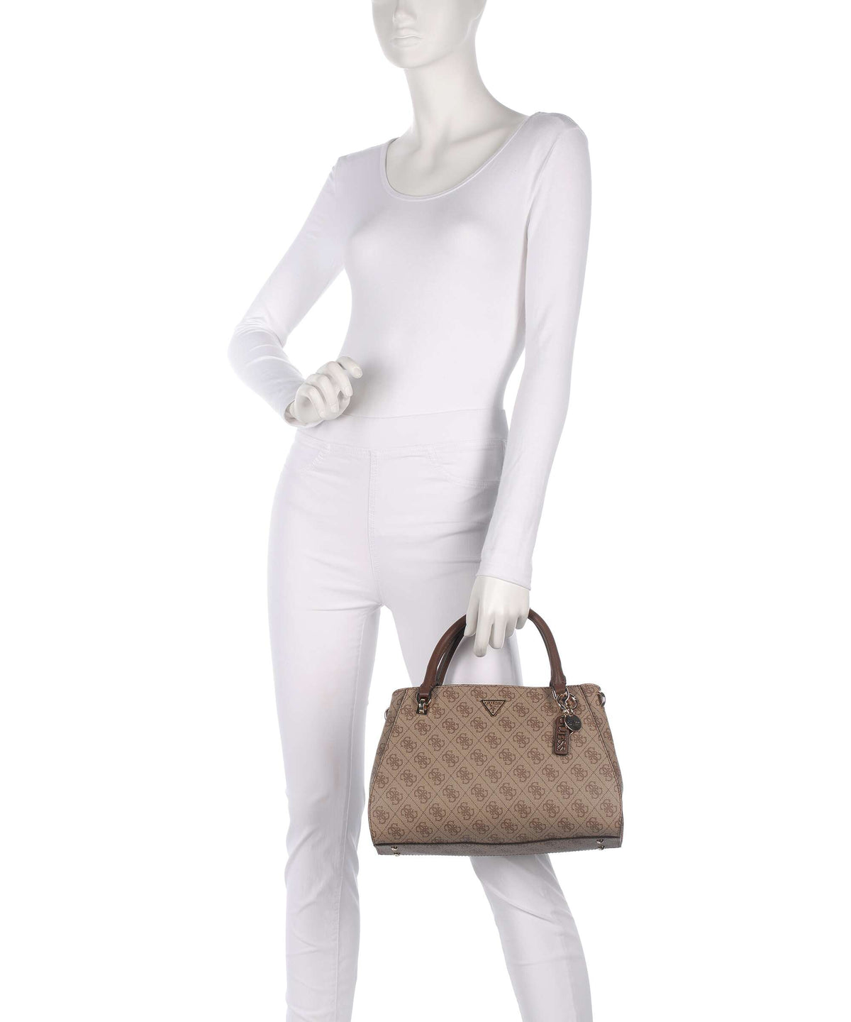 Guess Noelle 4G Logo Handbag latte logo/brown