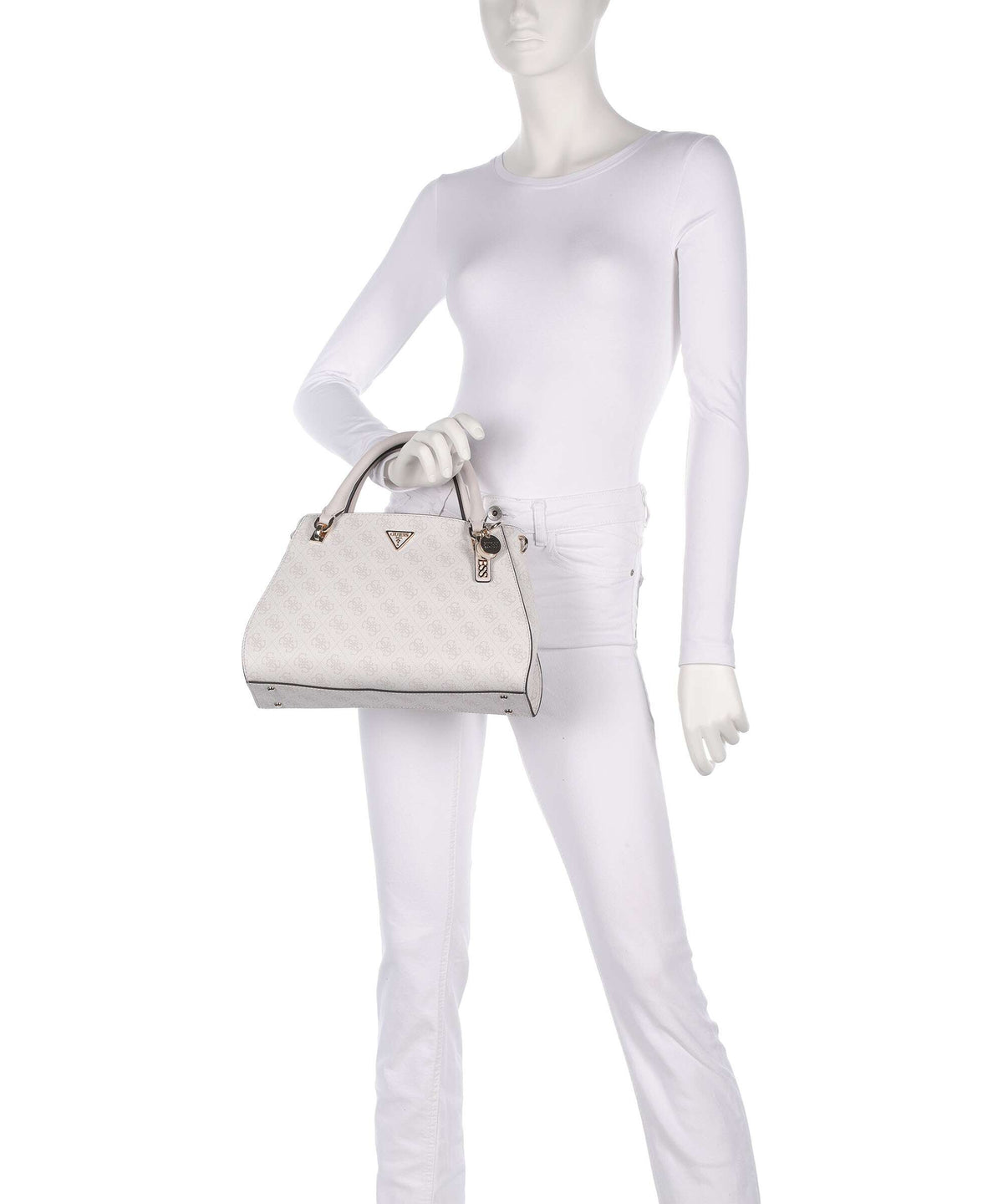 Guess Noelle 4G Logo Handbag white logo