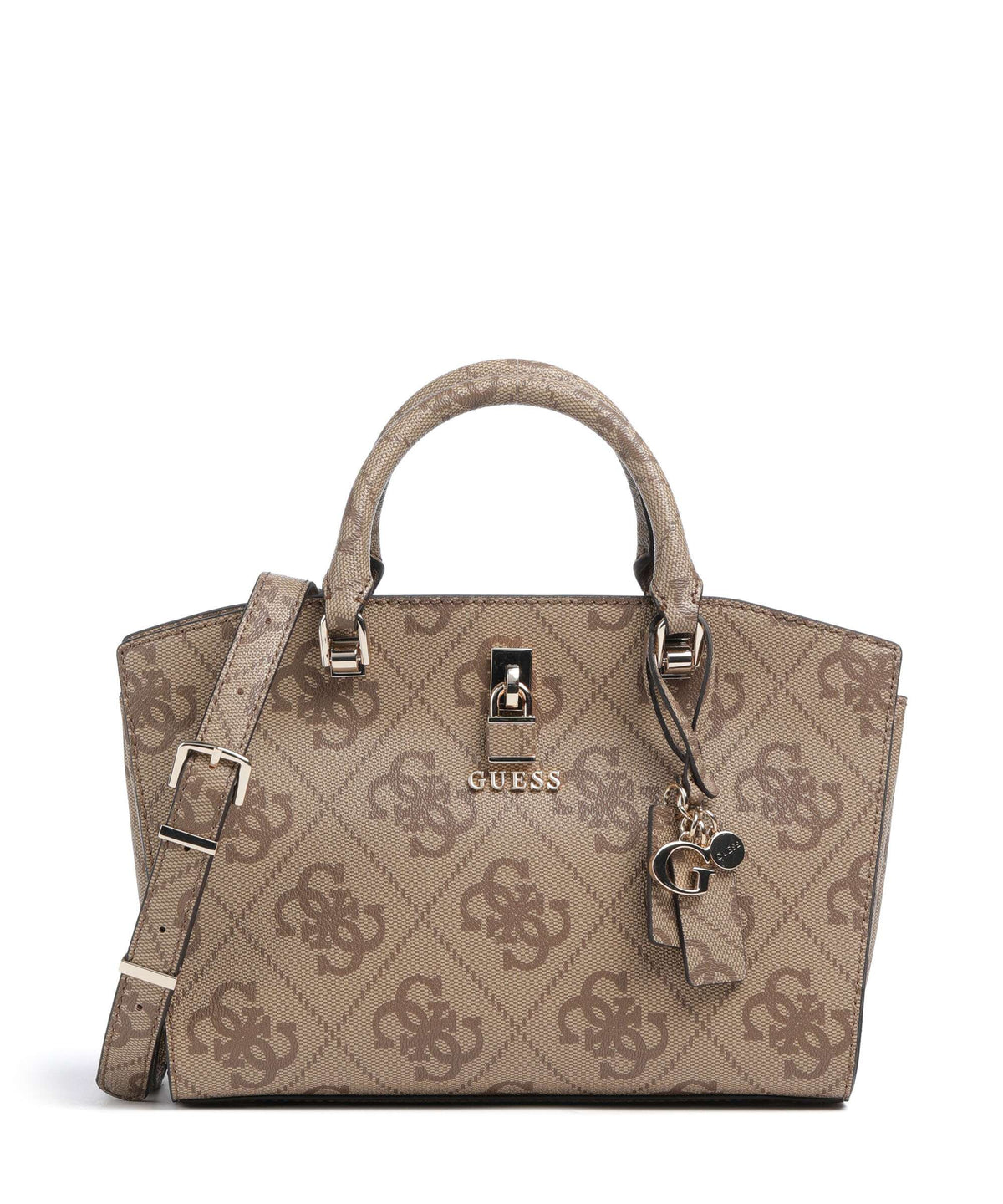 Guess Queensland Big 4G Logo Handbag latte logo