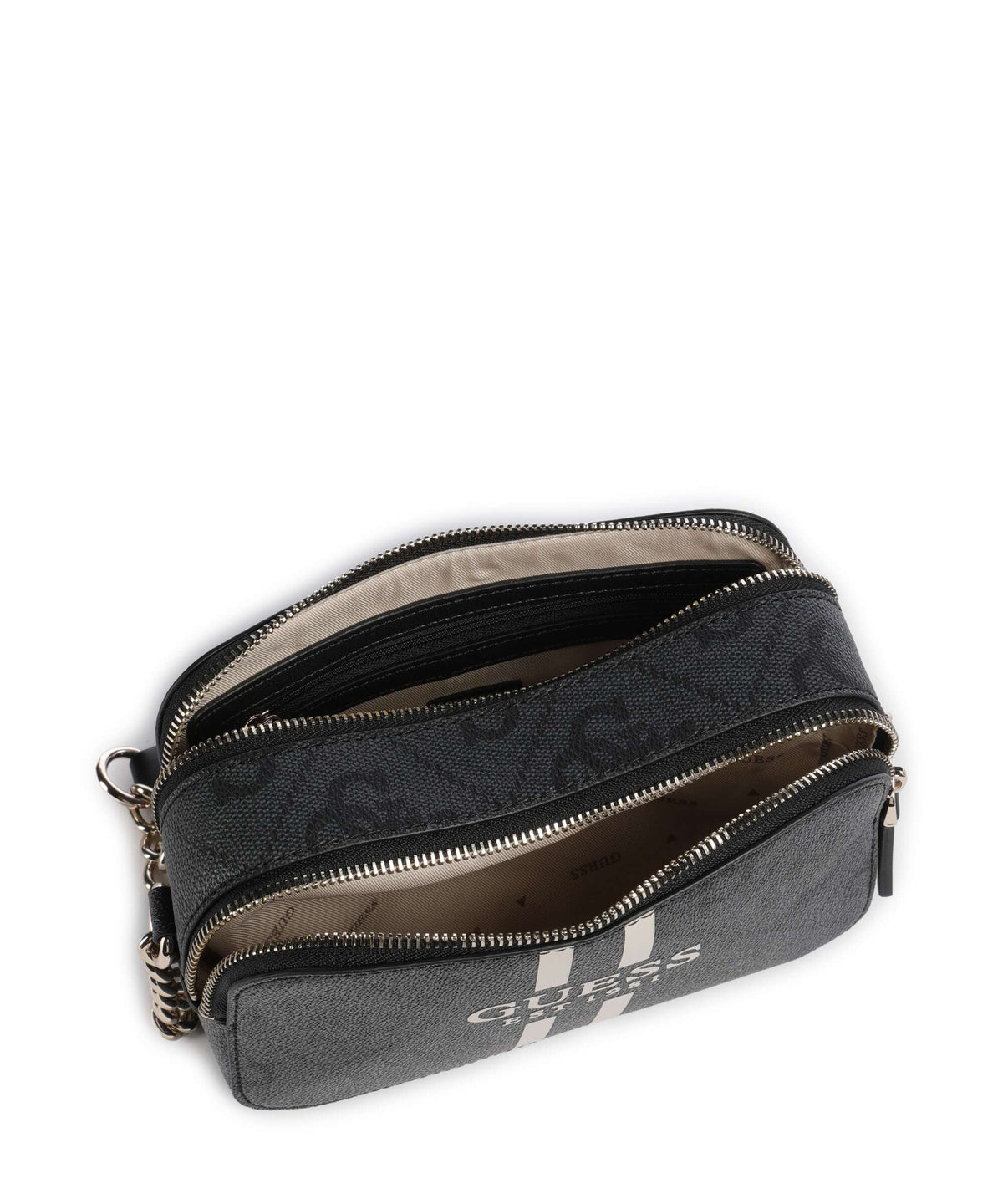 Guess Noelle 4G Logo Crossbody bag coal logo