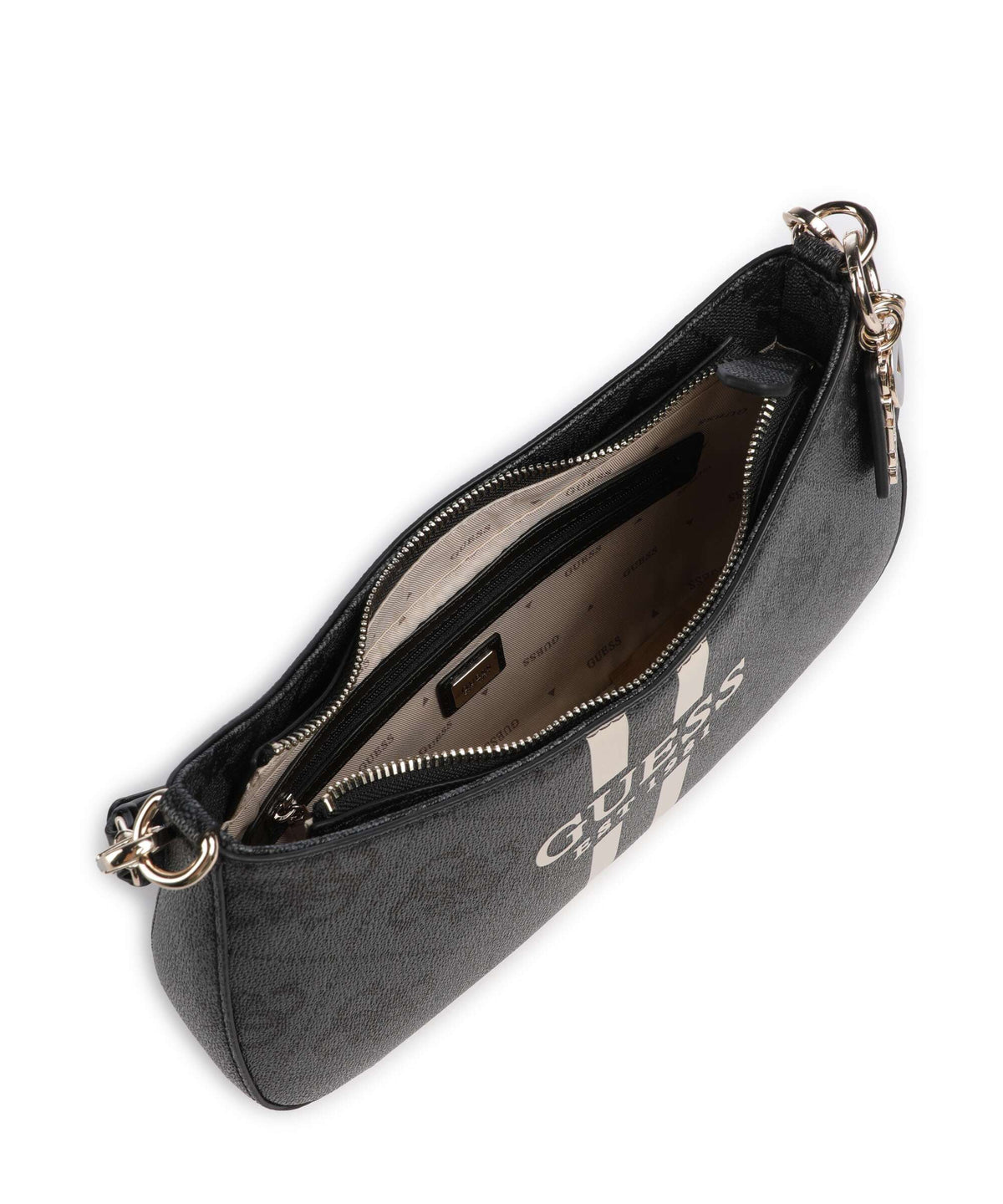 Guess Noelle 4G Logo Shoulder bag coal logo