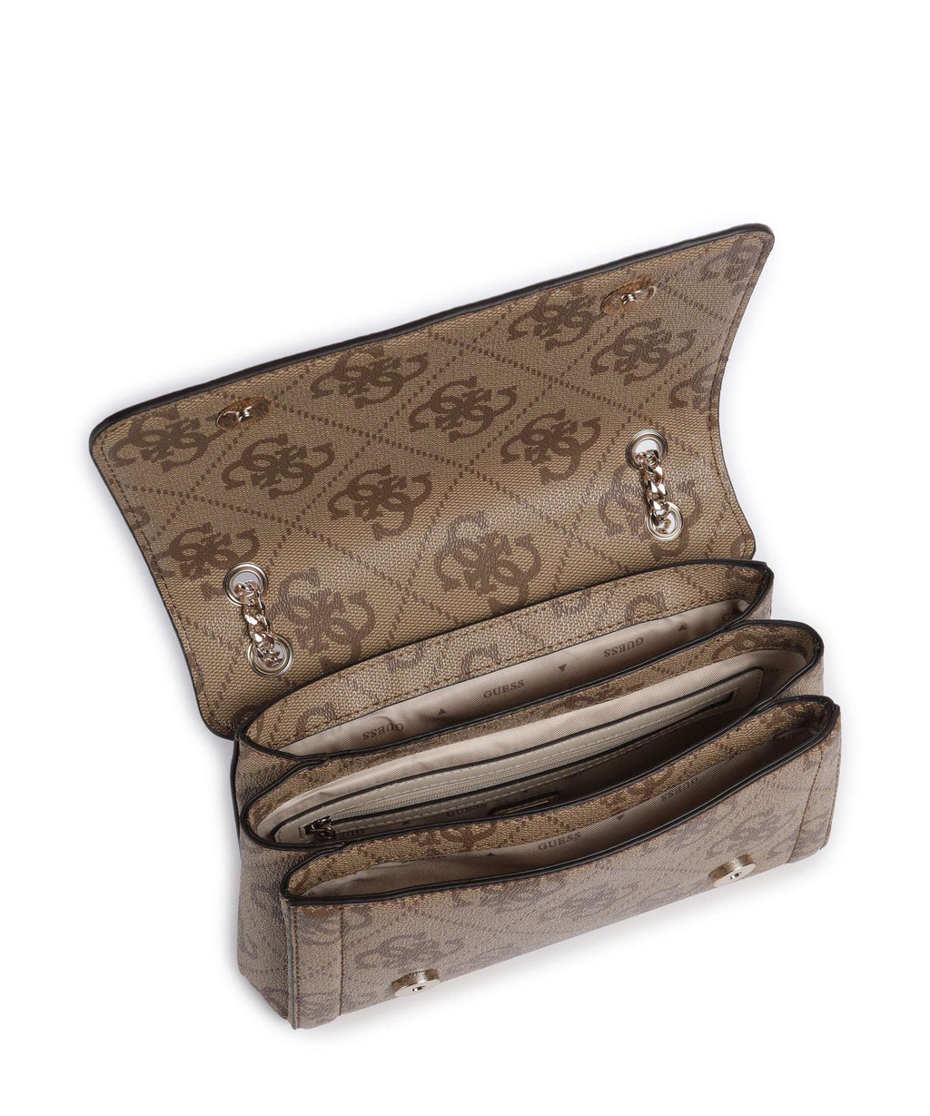 Guess Noelle 4G Logo Shoulder bag latte logo