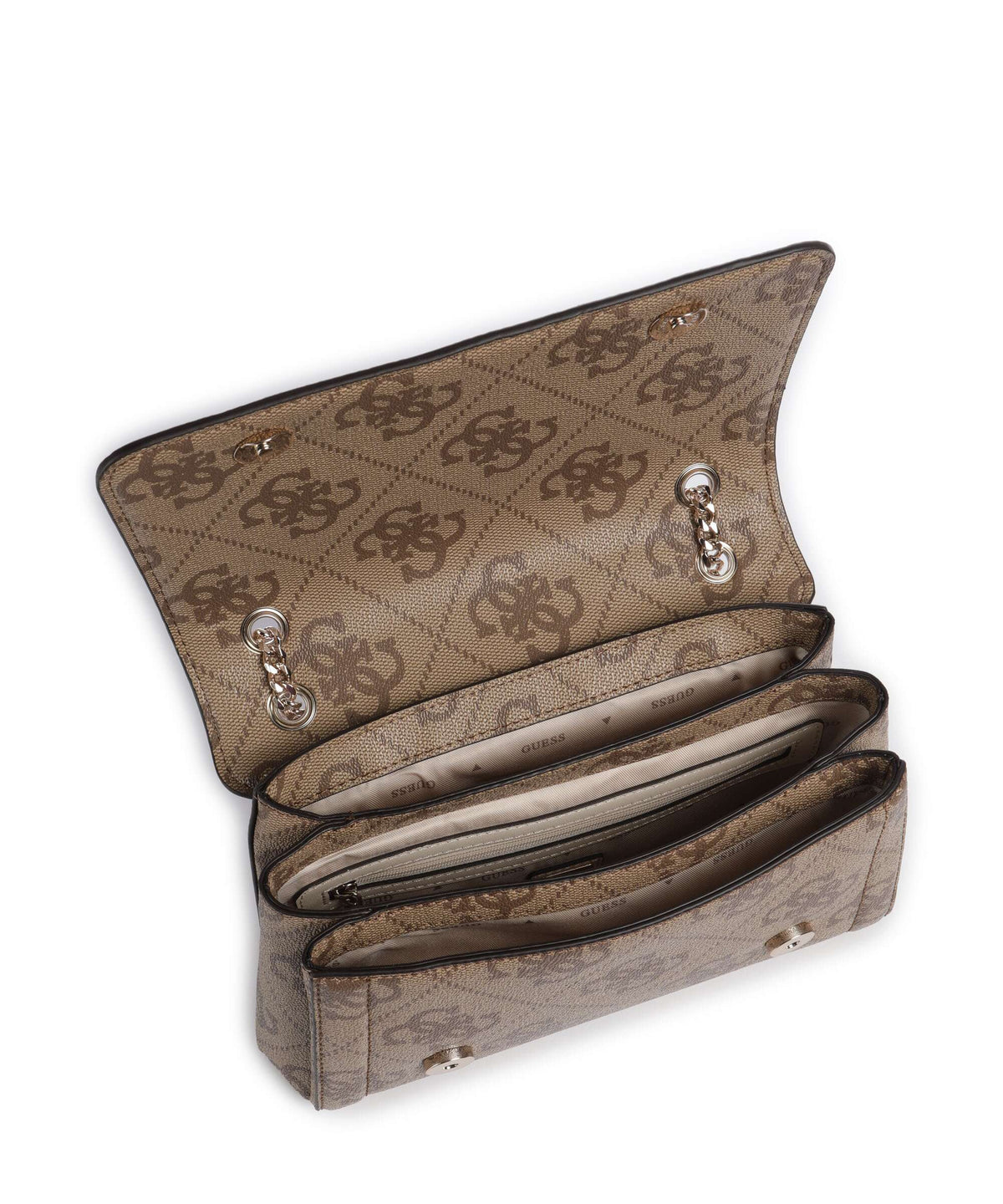 Guess Noelle 4G Logo Shoulder bag latte logo