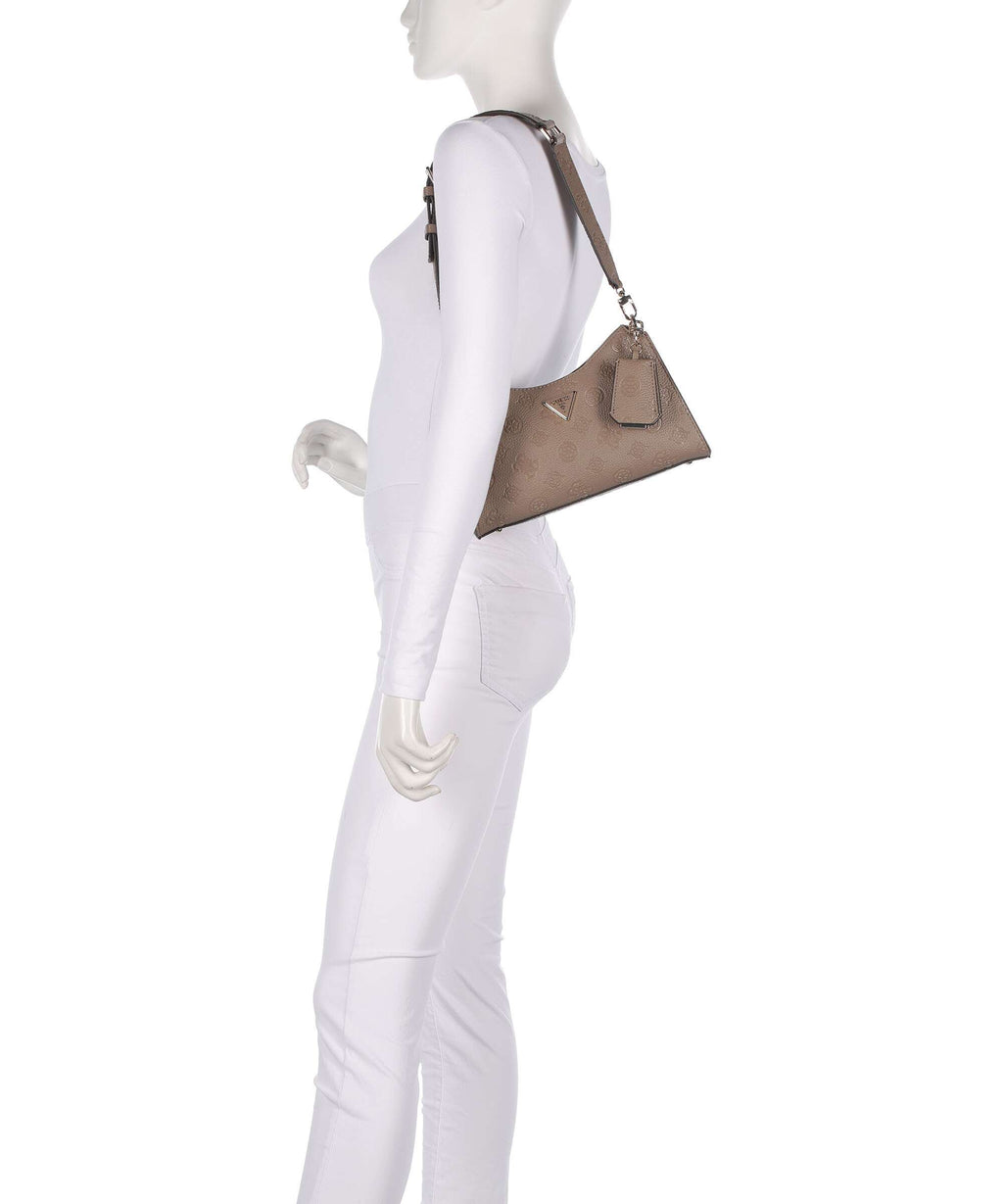 Guess Cresidia Shoulder bag dark taupe logo