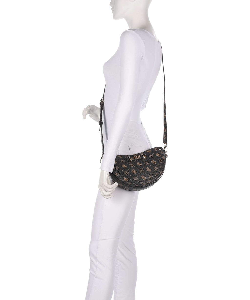 Guess Silia Crossbody bag espresso logo
