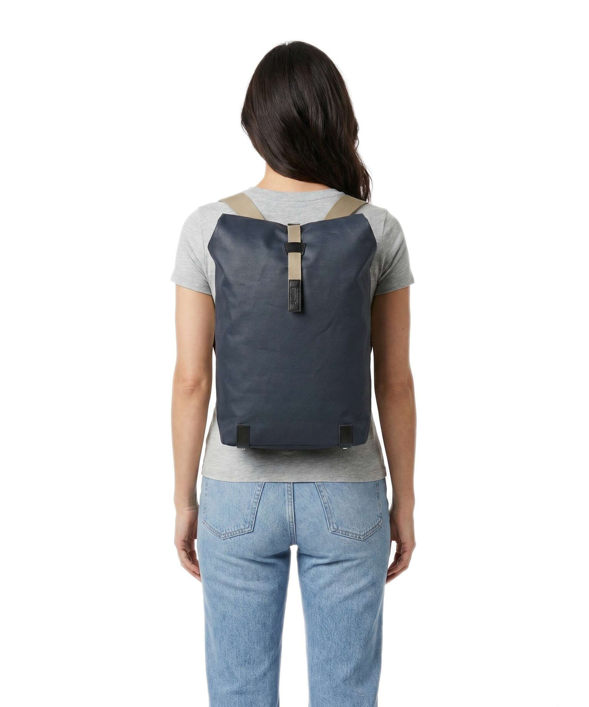 Brooks England Pickwick Cotton Canvas Large Rolltop backpack dark blue