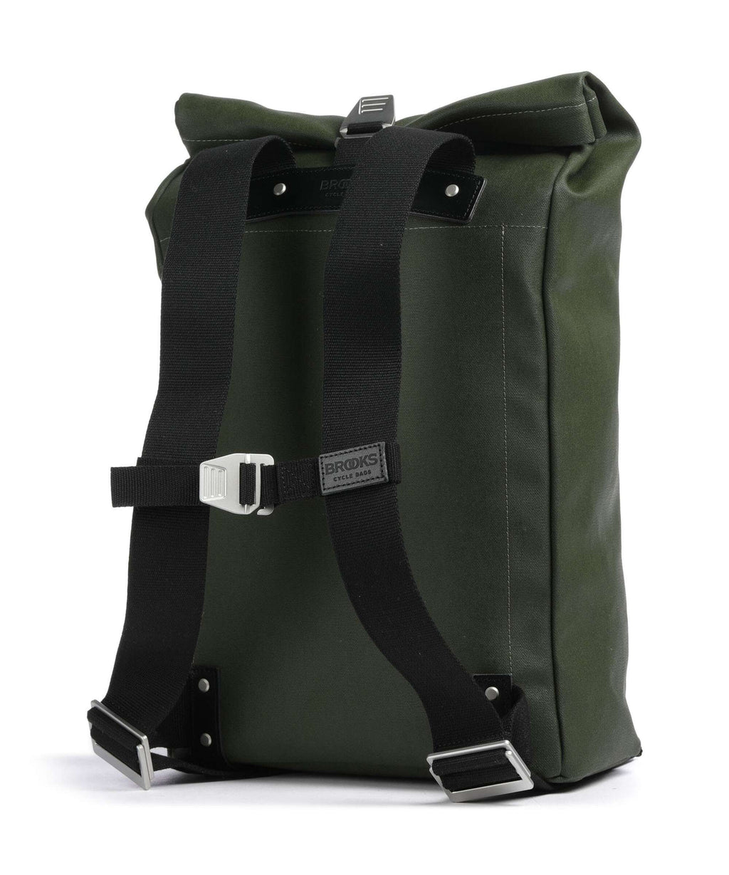 Brooks England Pickwick Cotton Canvas Large Rolltop backpack forest