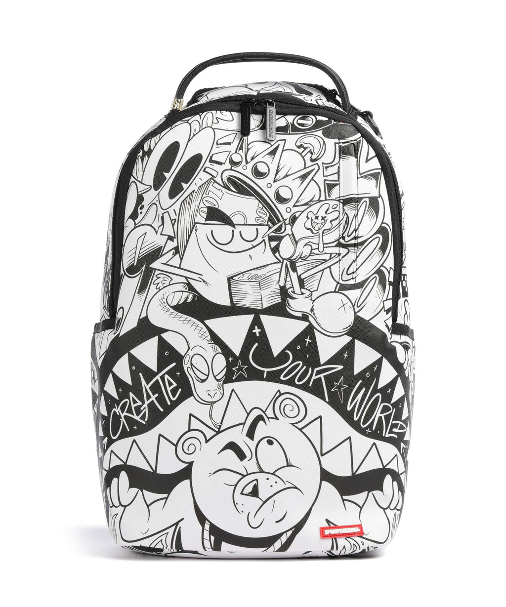 Sprayground Heavy Sharkmouth Doodle Backpack white
