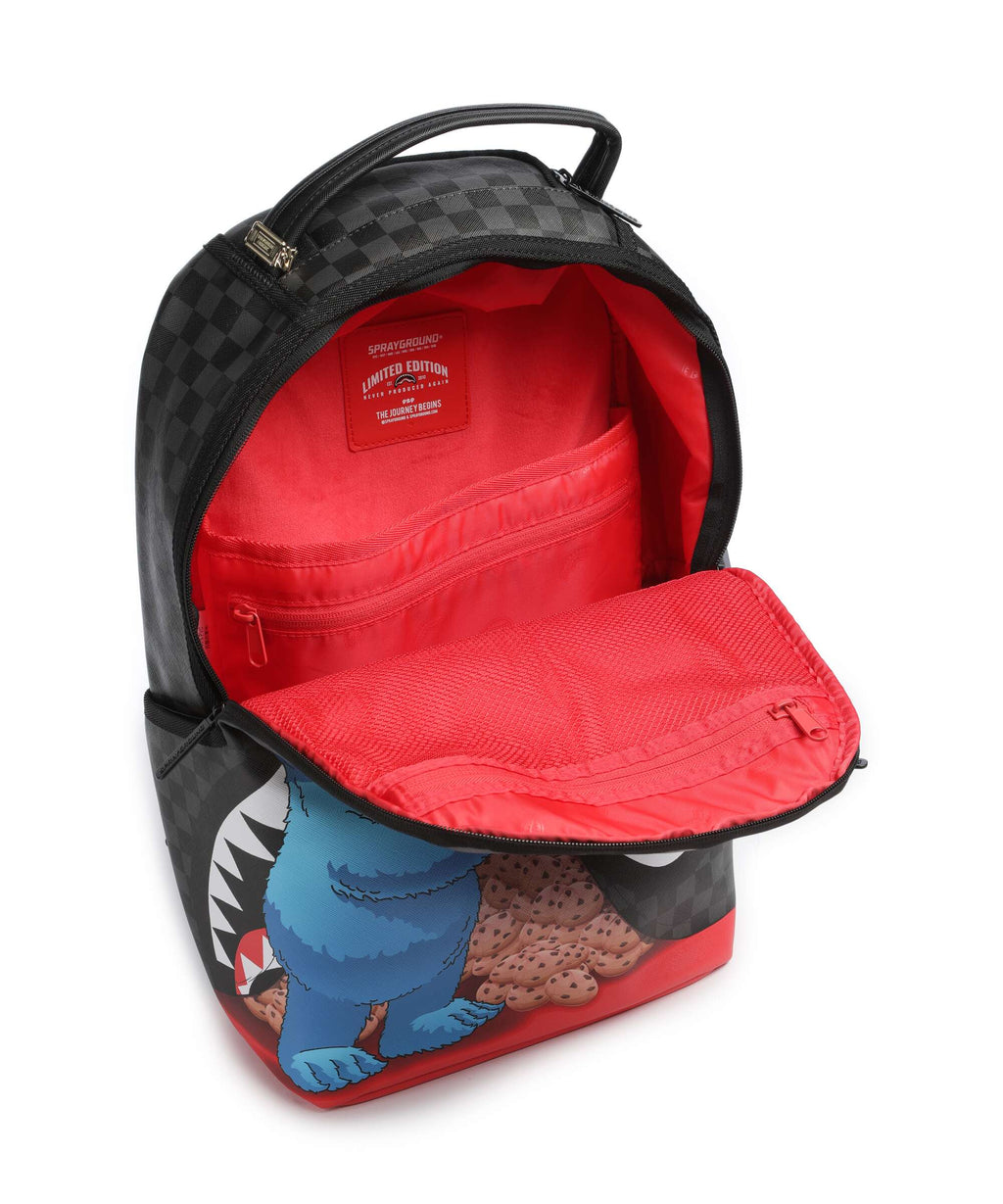 Sprayground Sesame Street Cookie Monster Sneaking a Bite Backpack black