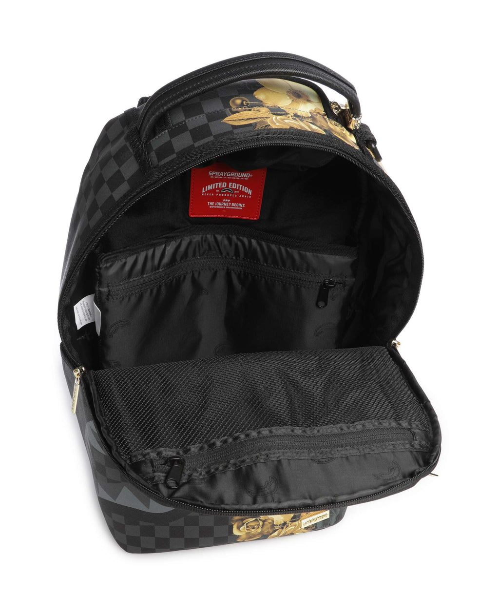 Sprayground Gold Floral Remix Backpack black