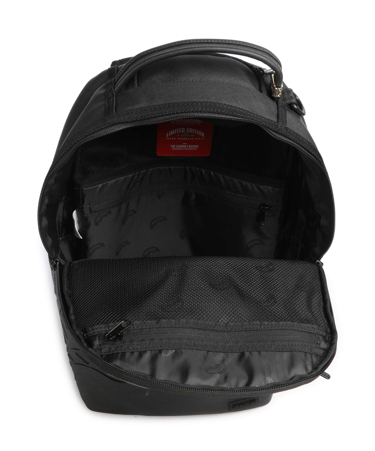 Sprayground Blacked Out Embossed Gold Tooth Backpack black
