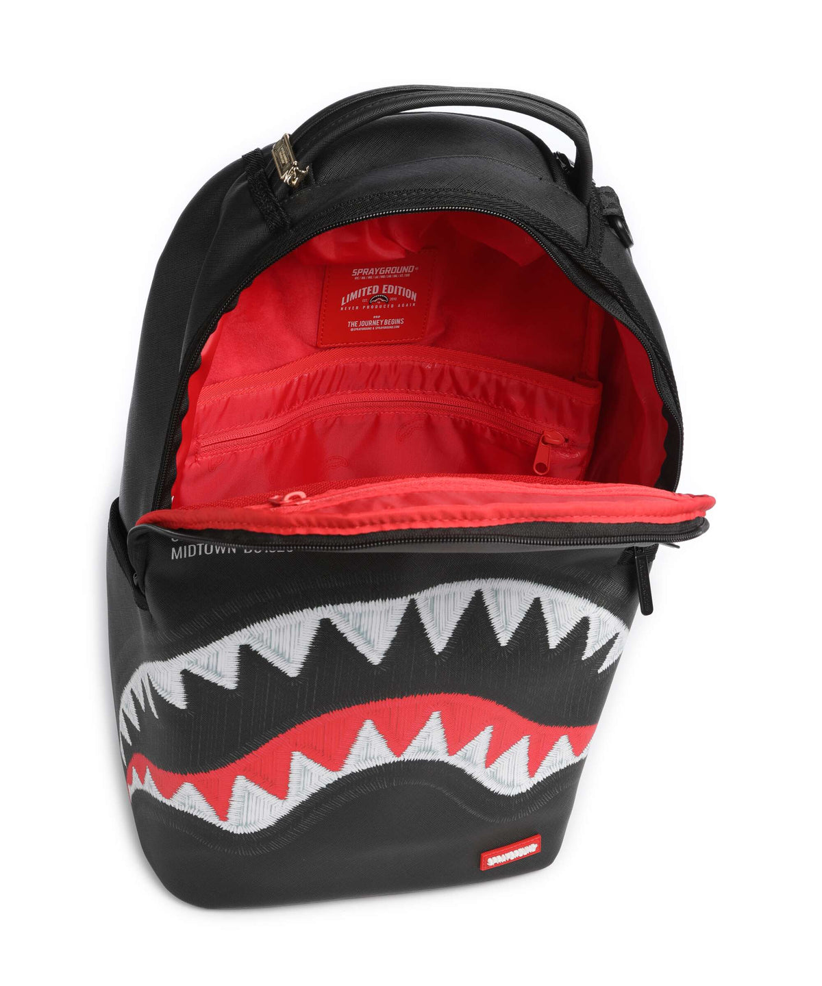 Sprayground Shark Central Black Embroidered Shark Backpack black