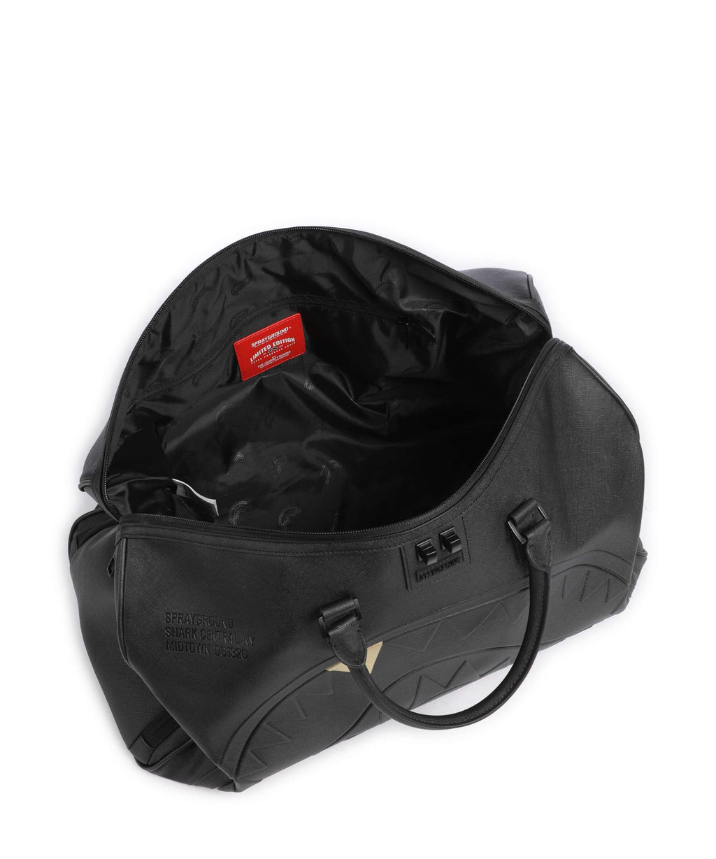 Sprayground Blacked Out Embossed Gold Tooth Weekend bag black