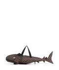 Sprayground Sharks In Paris Wtf Bubble Brown Check Shark Crossbody bag brown