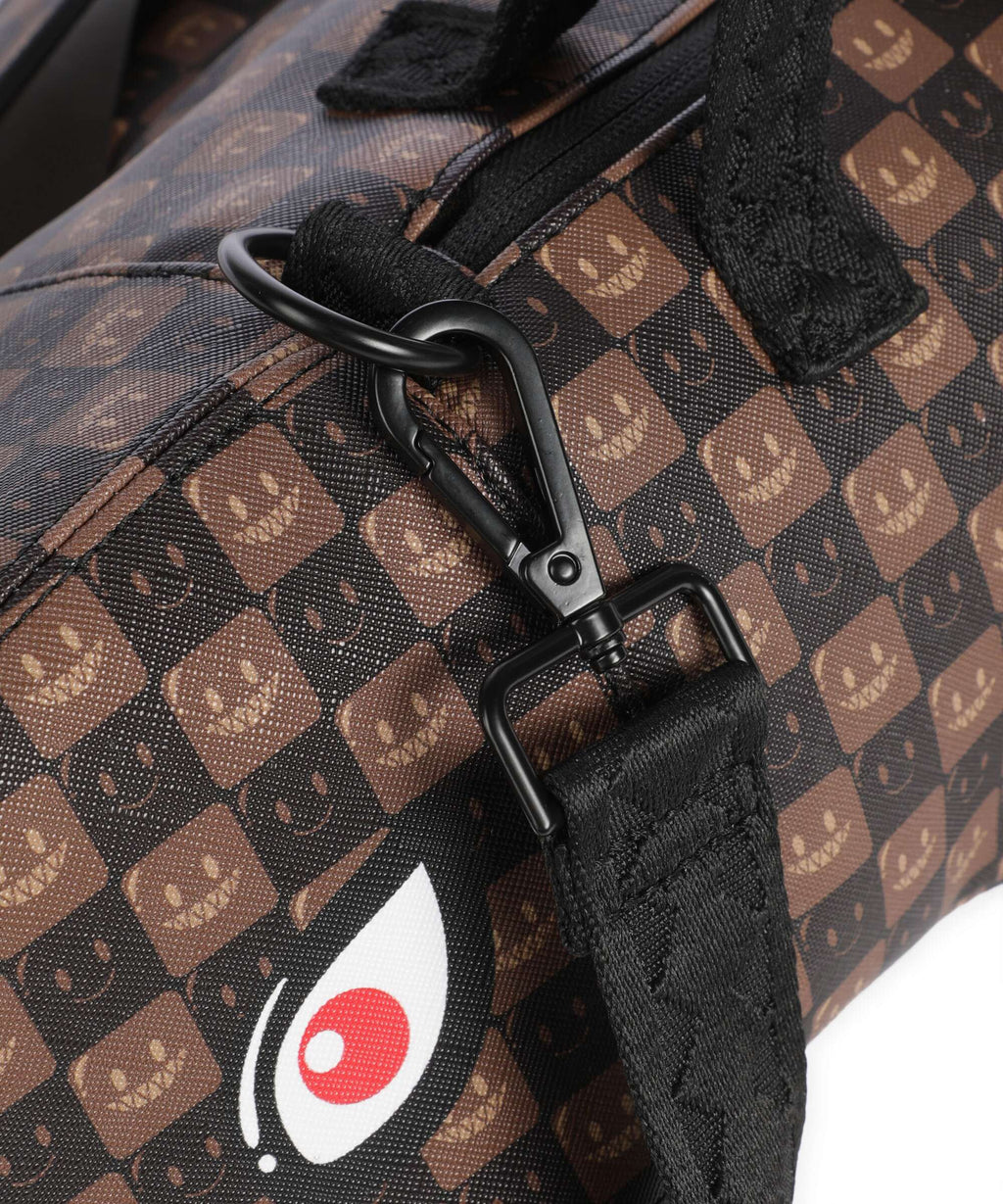 Sprayground Sharks In Paris Wtf Bubble Brown Check Shark Crossbody bag brown