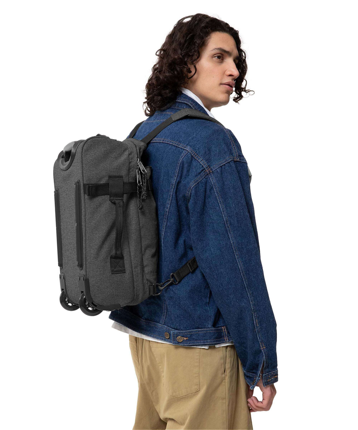 Eastpak Strapson XXS Backpack with wheels black denim