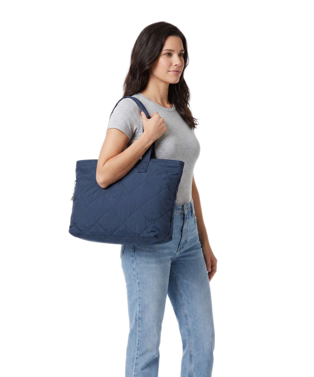 Kipling Crinkled Quilt Colissa Up Tote bag airy blue