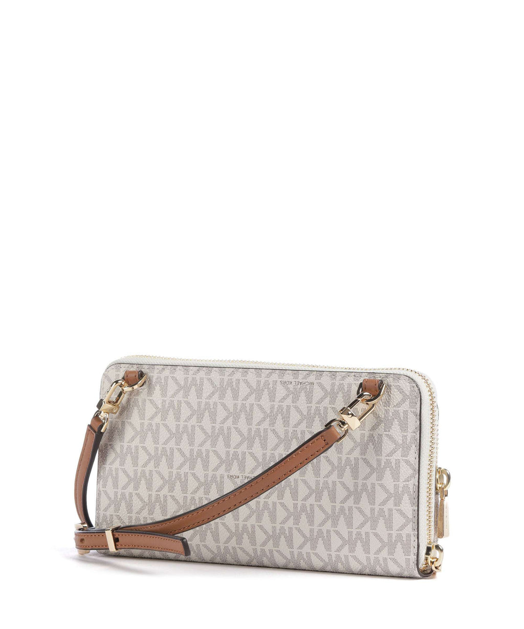 Michael Kors Jet Set Large Continental Crossbody bag vanilla/acorn