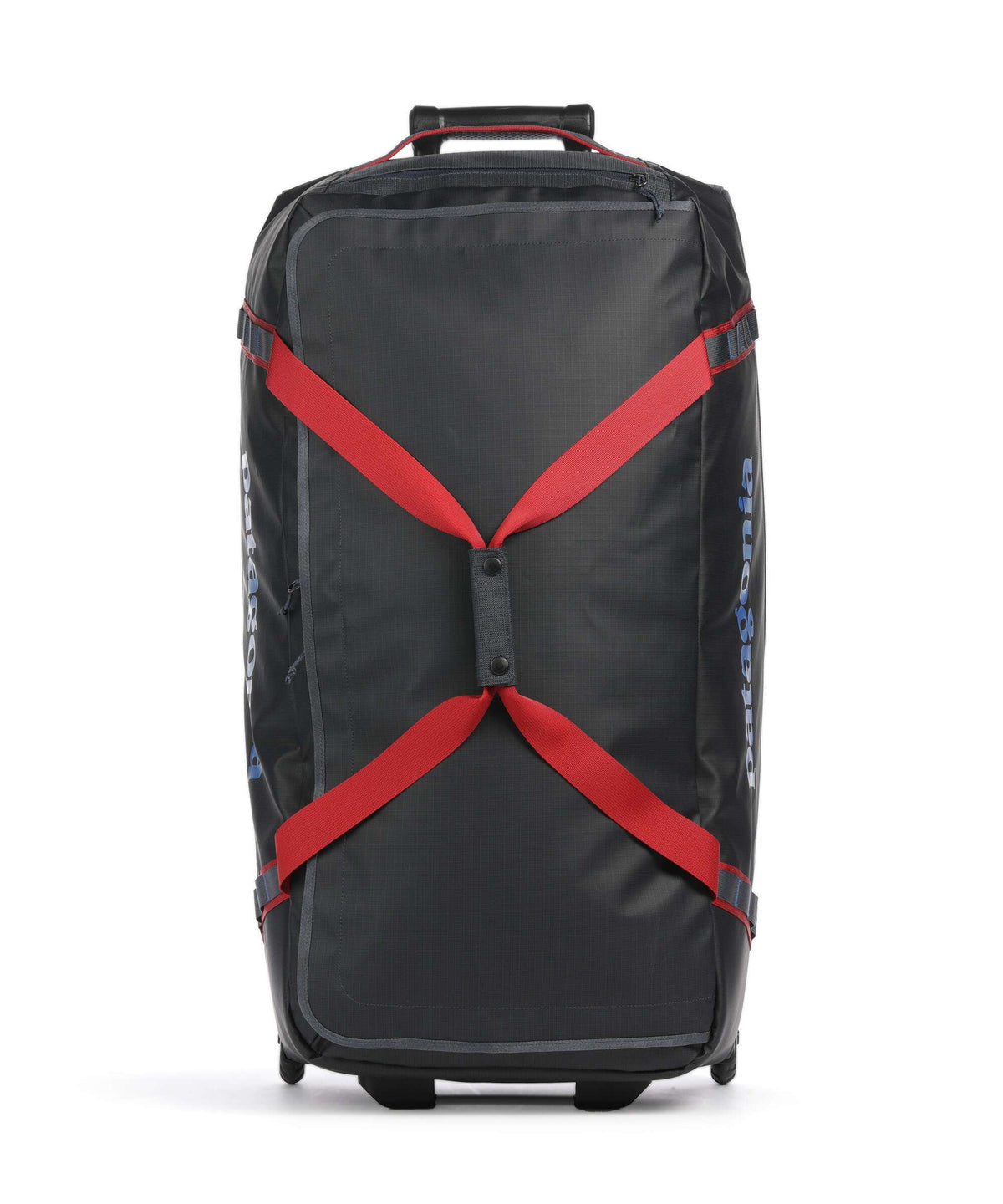 Patagonia Black Hole 100 Travel bag with wheels smolder blue w/amanita red