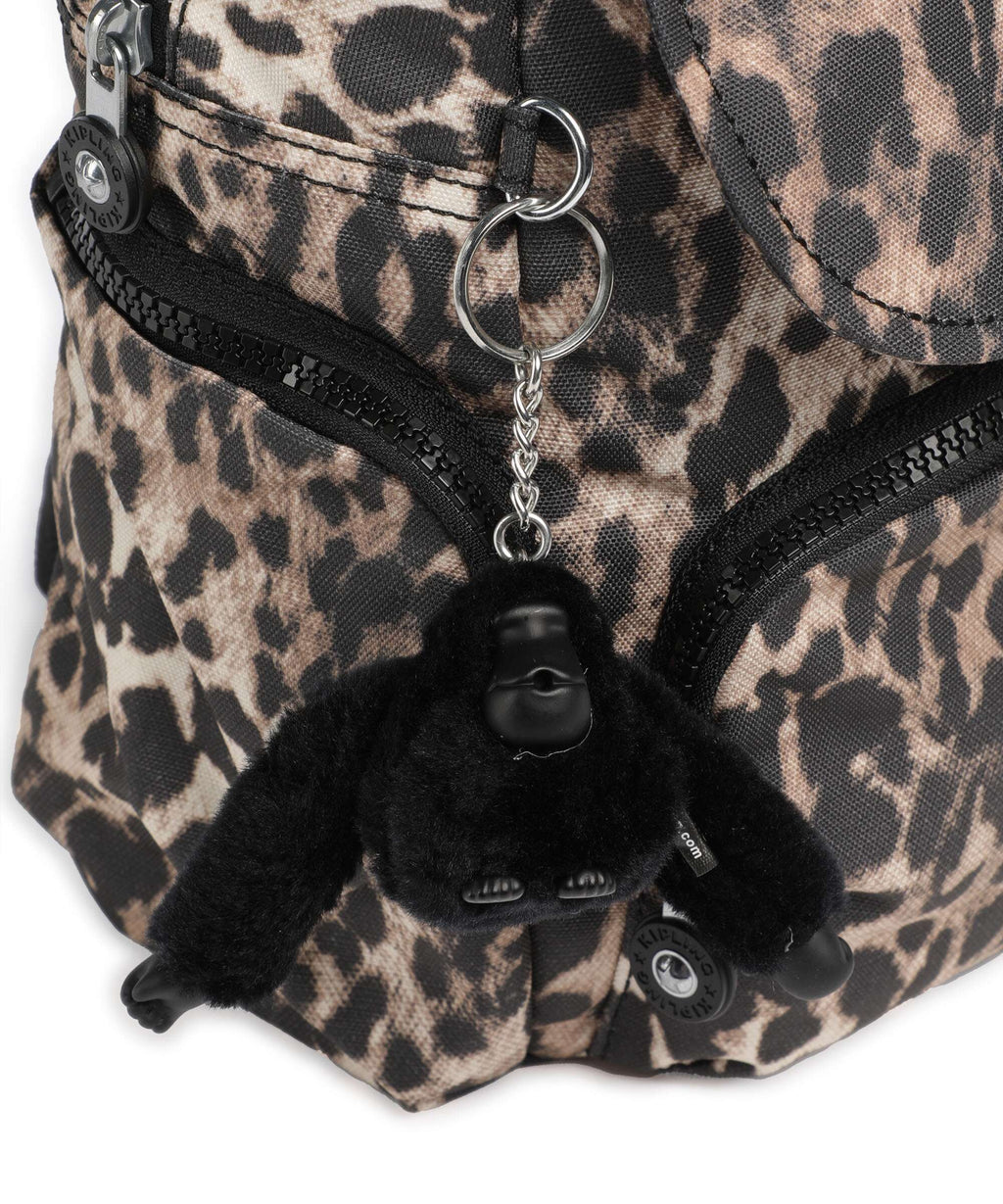 Kipling Basic City Zip Mini Backpack wild leopard
