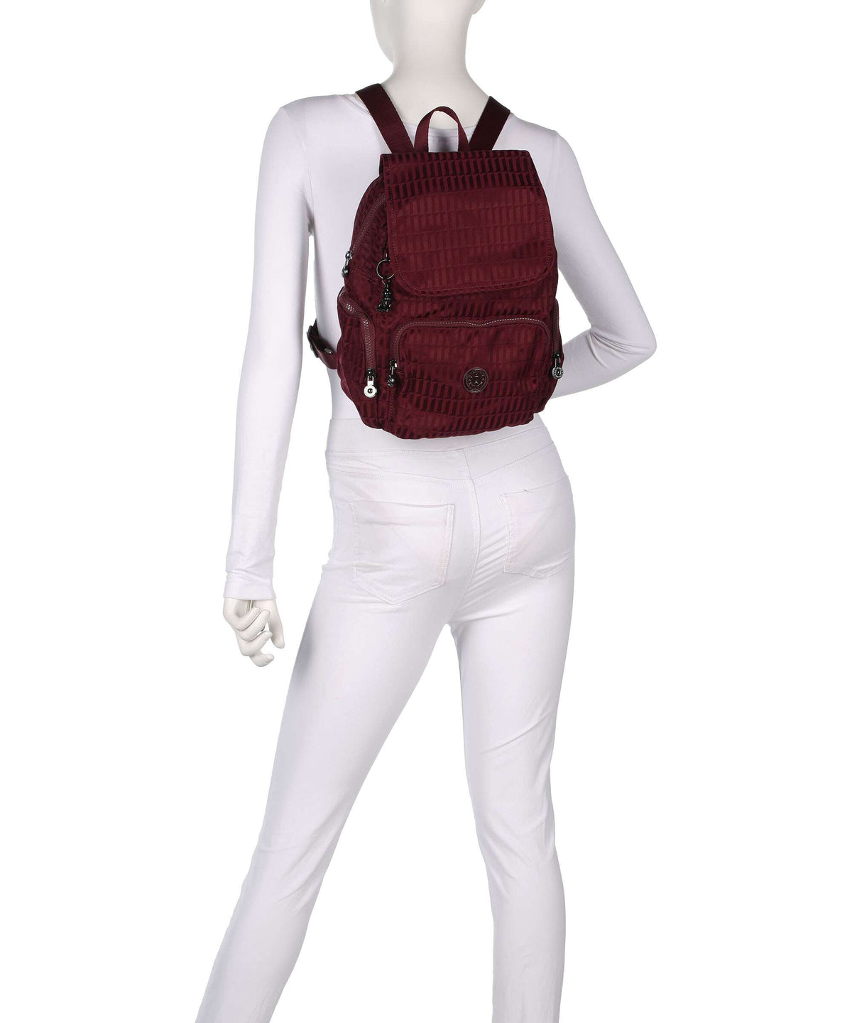 Kipling Elevated City Zip S Backpack maroon tile