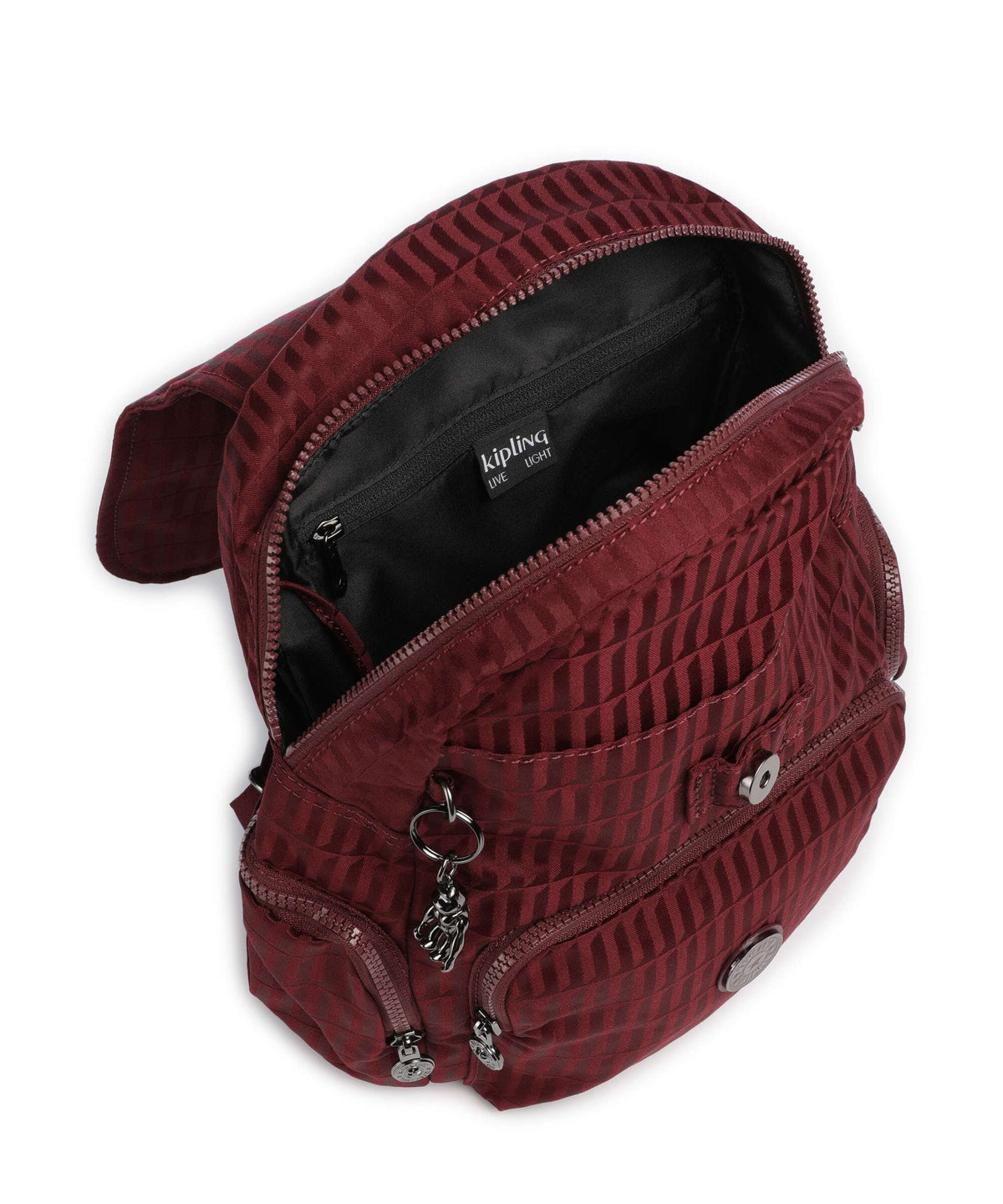 Kipling Elevated City Zip S Backpack maroon tile
