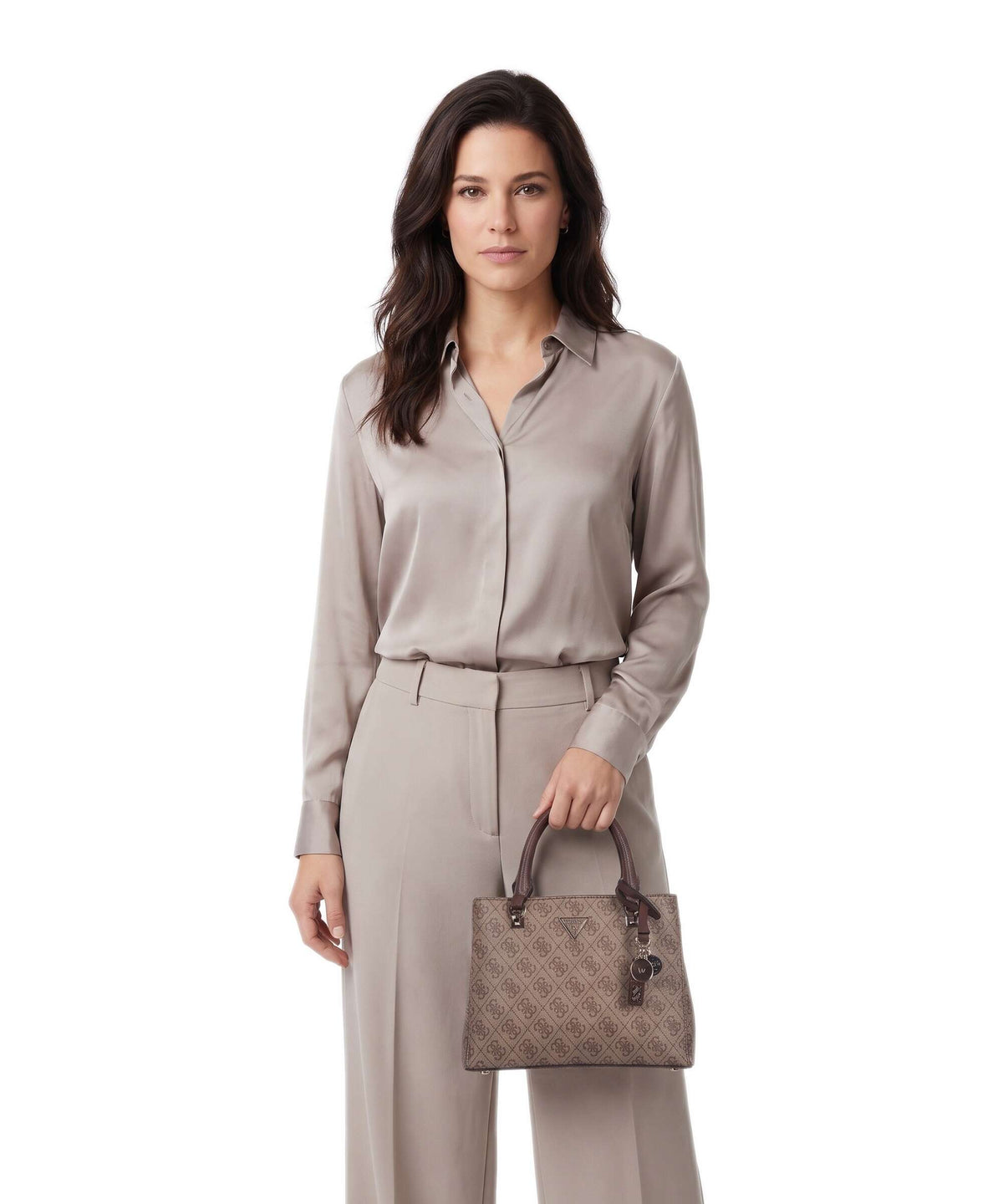 Guess Noelle II Small Handbag latte logo/brown