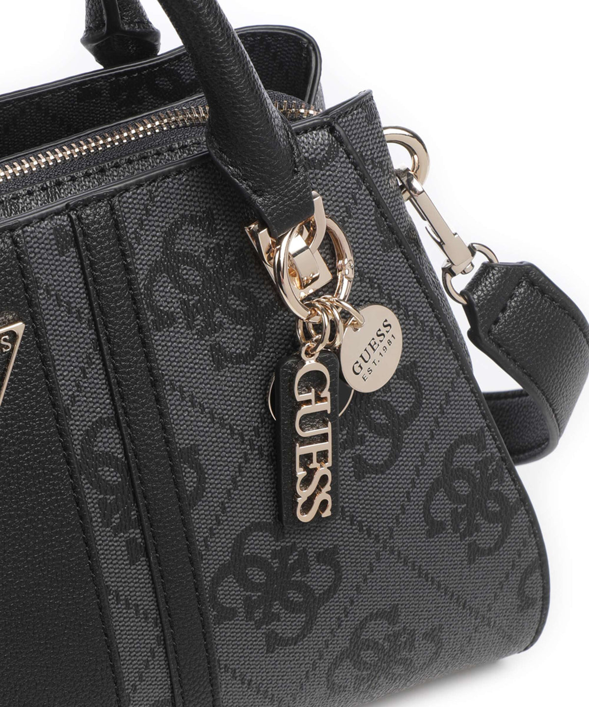 Guess Noelle II Luxury Handbag coal logo