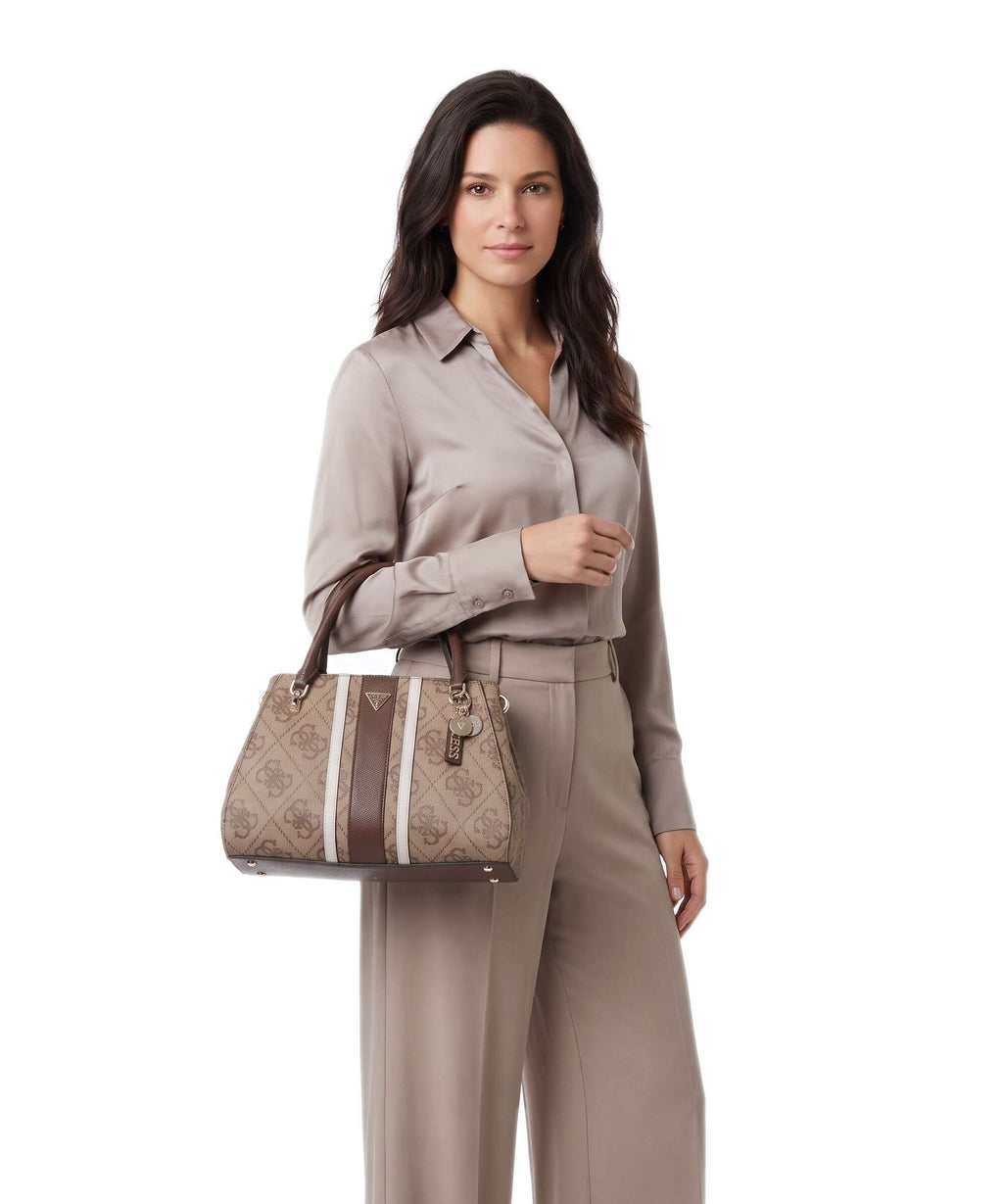 Guess Noelle II Luxury Handbag latte logo/brown