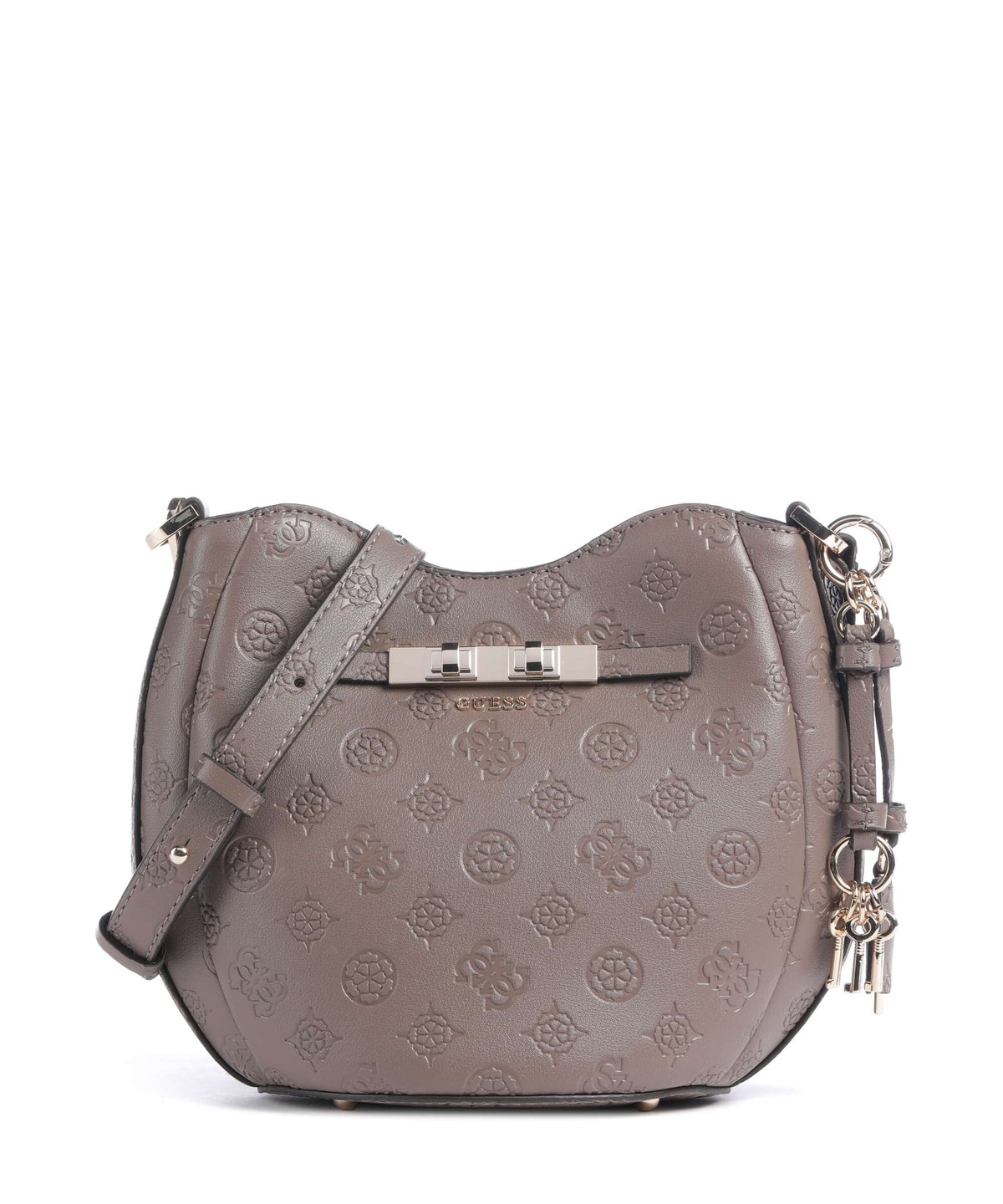 Guess Carmella Bucket bag taupe logo
