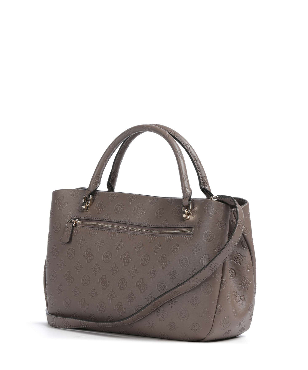 Guess Carmella Girlfriend Handbag taupe logo