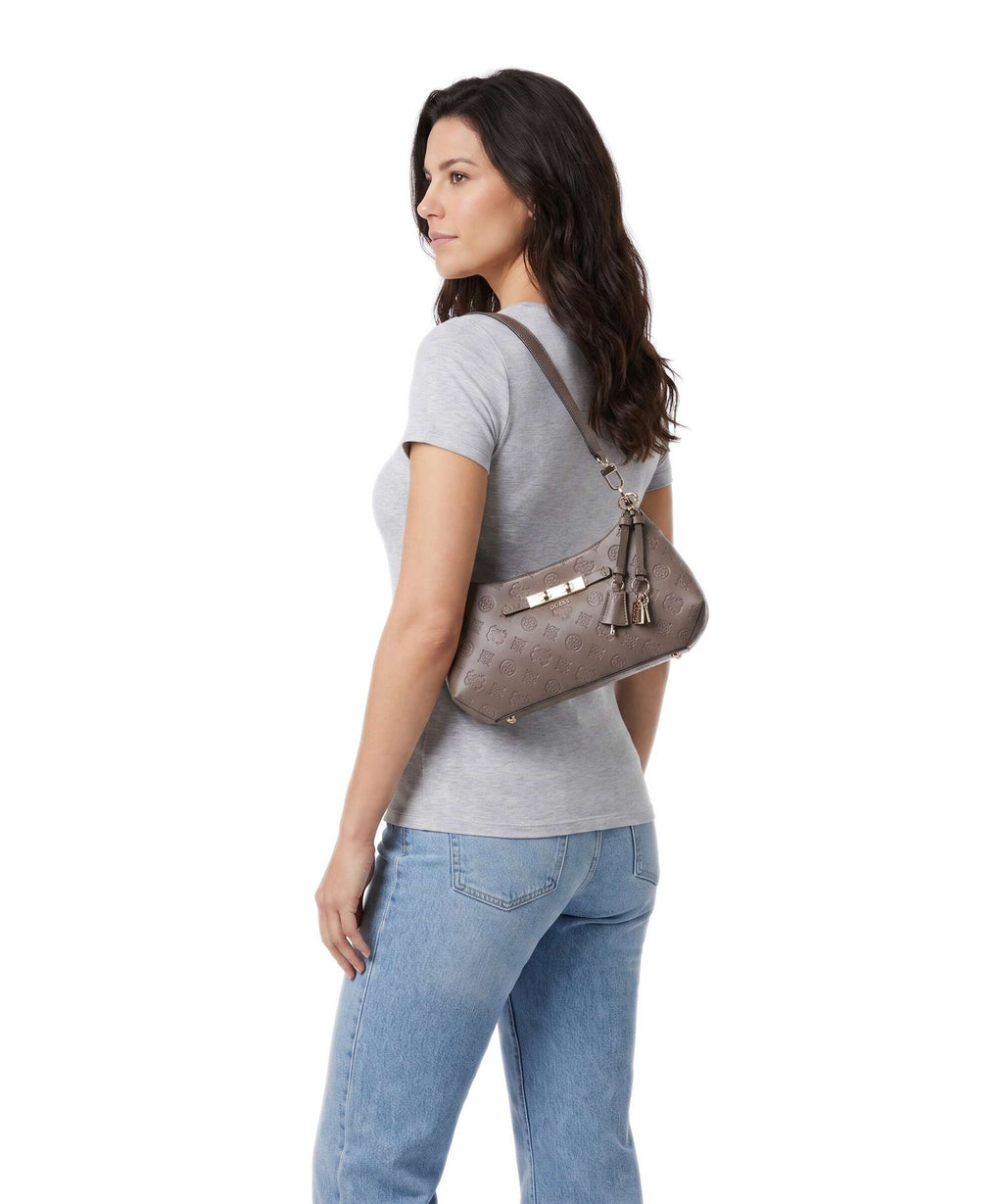 Guess Carmella Shoulder bag taupe logo