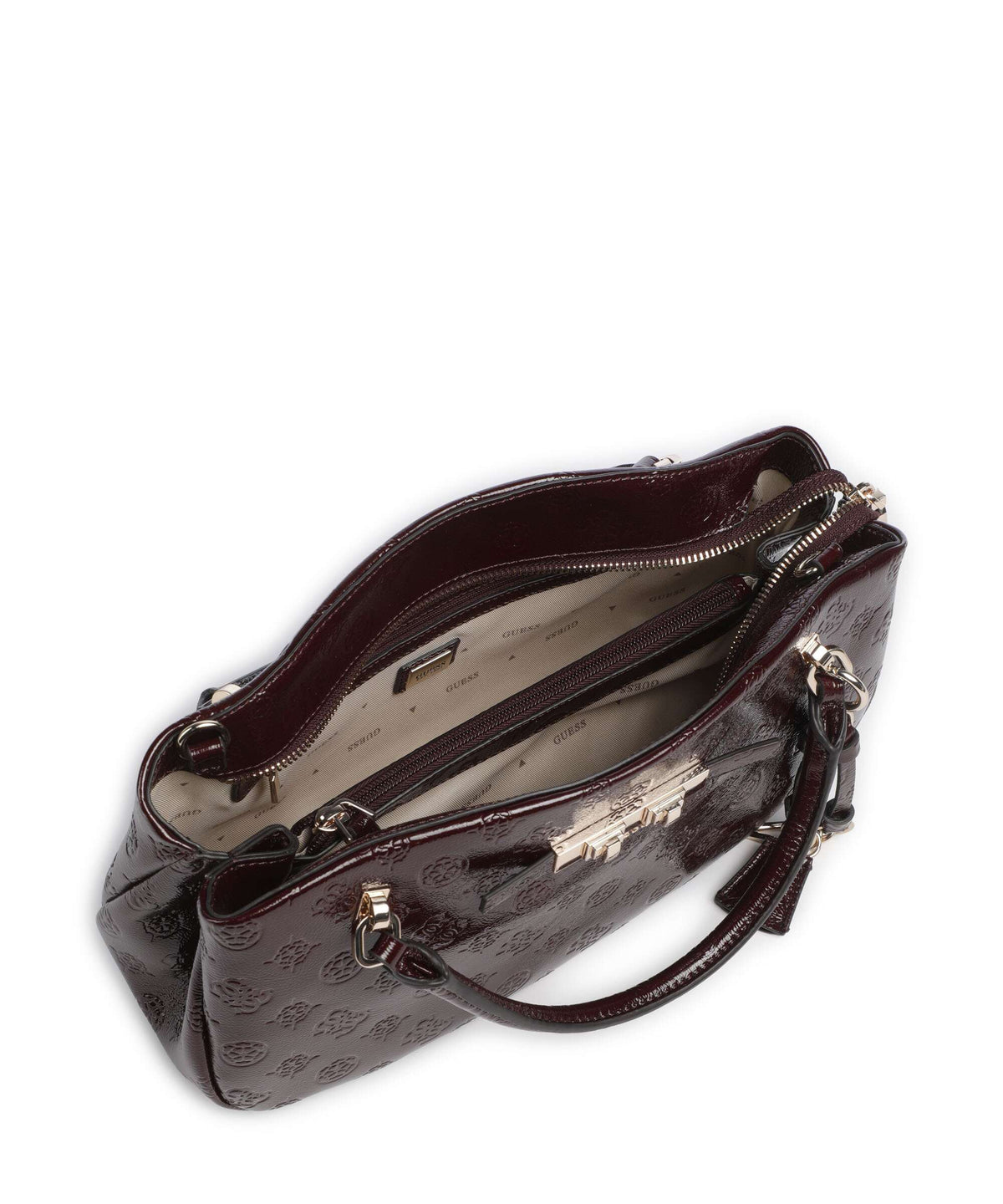 Guess Carmella Handbag burgundy logo