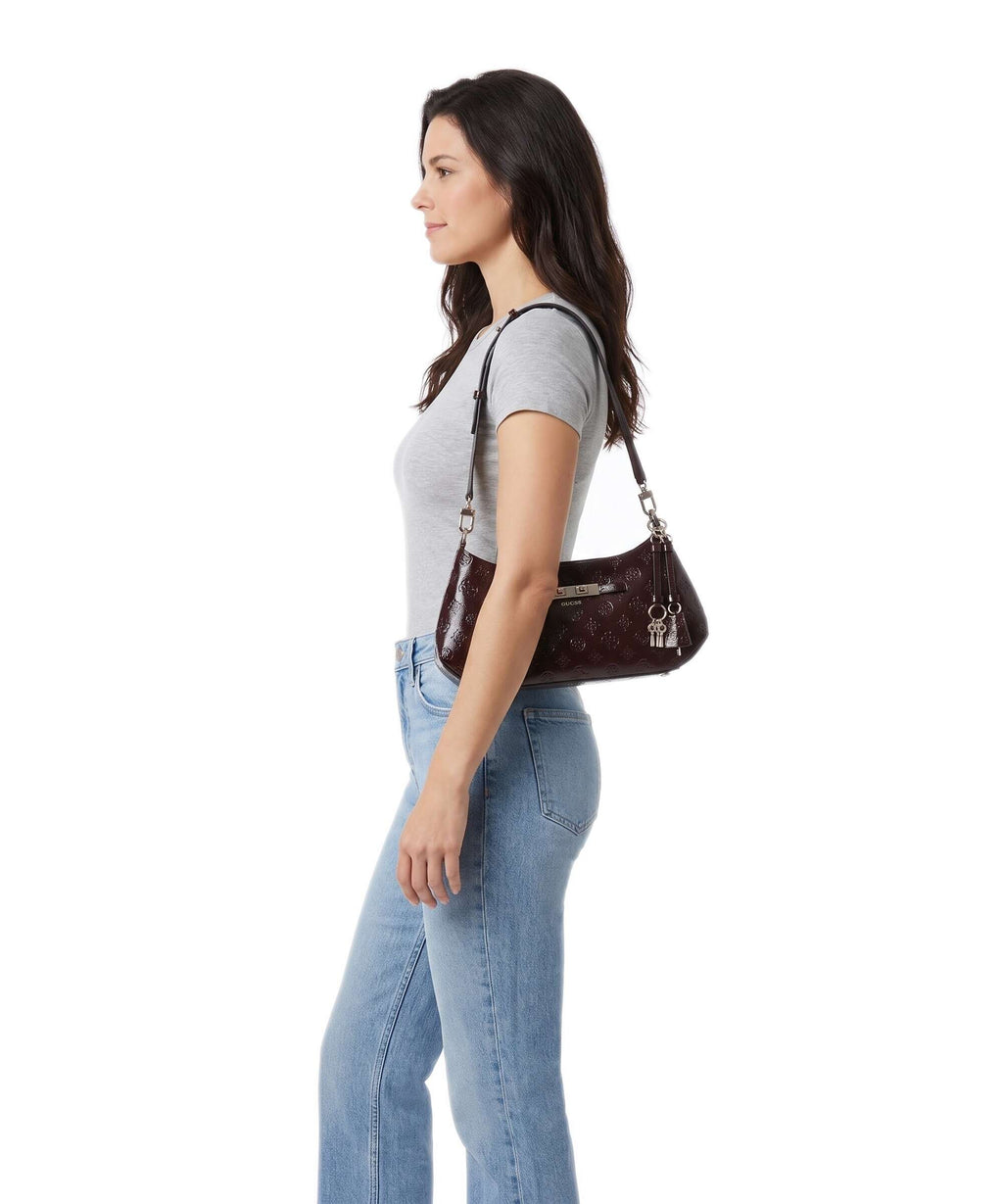 Guess Carmella Shoulder bag burgundy logo