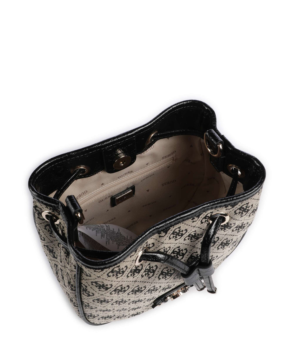 Guess Samantha Mini Bucket bag black logo
