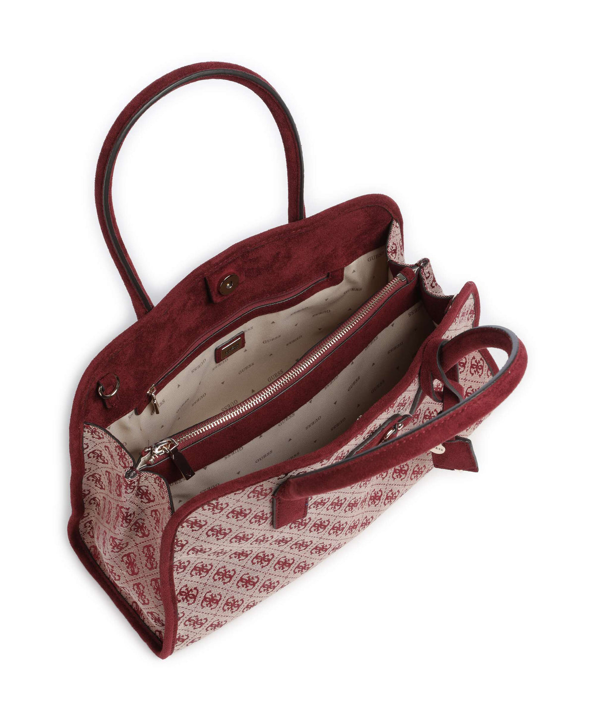 Guess Samantha Girlfriend Handbag merlot logo