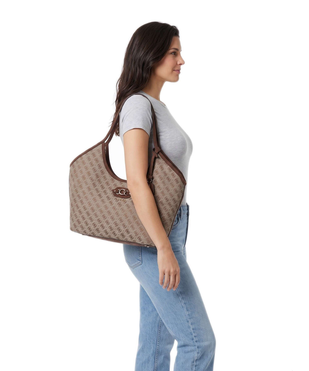 Guess Samantha Girlfriend Tote bag latte logo/brown