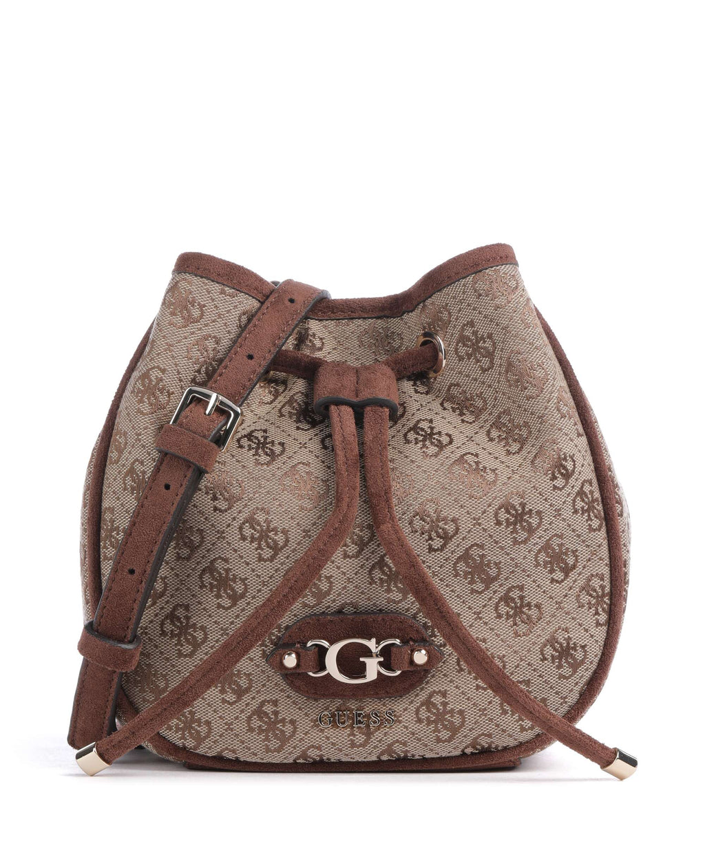 Guess Samantha Mini Bucket bag latte logo/brown