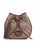 Guess Samantha Mini Bucket bag latte logo/brown