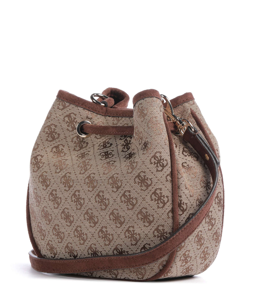 Guess Samantha Mini Bucket bag latte logo/brown